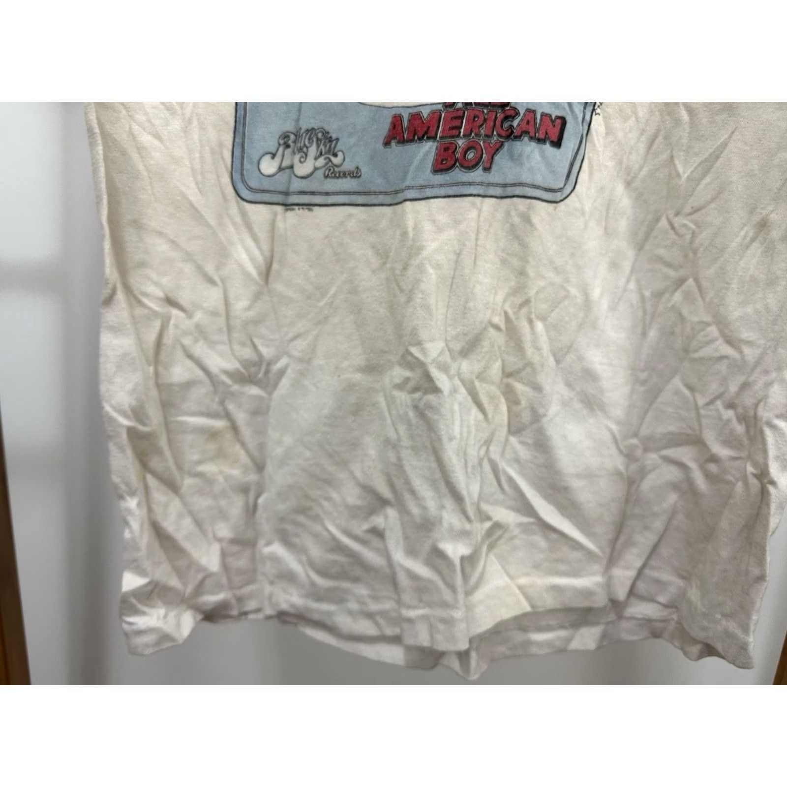 Hanes VINTAGE 70s Rick Derringer All American Boy Band Concert Tee Hanes T-Shirt Cream Size L Mens Size US L / EU 52-54 / 3 - 7 Thumbnail