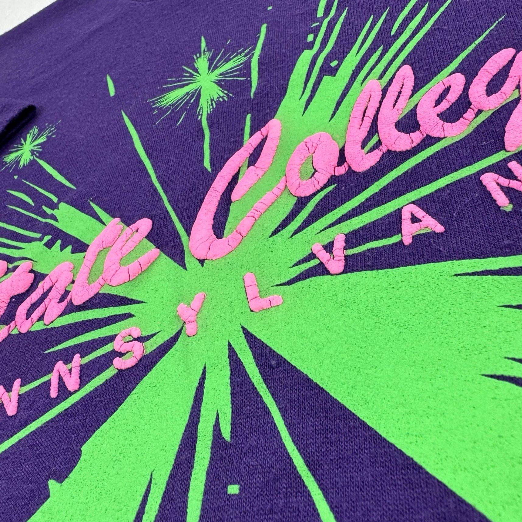 Jerzees VINTAGE Jerzees T-Shirt State College Pennsylvania Adult Large Purple Puff Print School 90s University Mens Size US L / EU 52-54 / 3 - 3 Thumbnail
