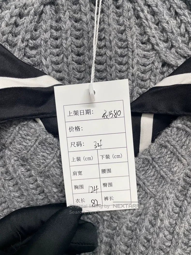 Balenciaga Balenciaga Irregular Shawl Wool Sweater, Gray Size XXS / US 00 / IT 34 - 4 Thumbnail