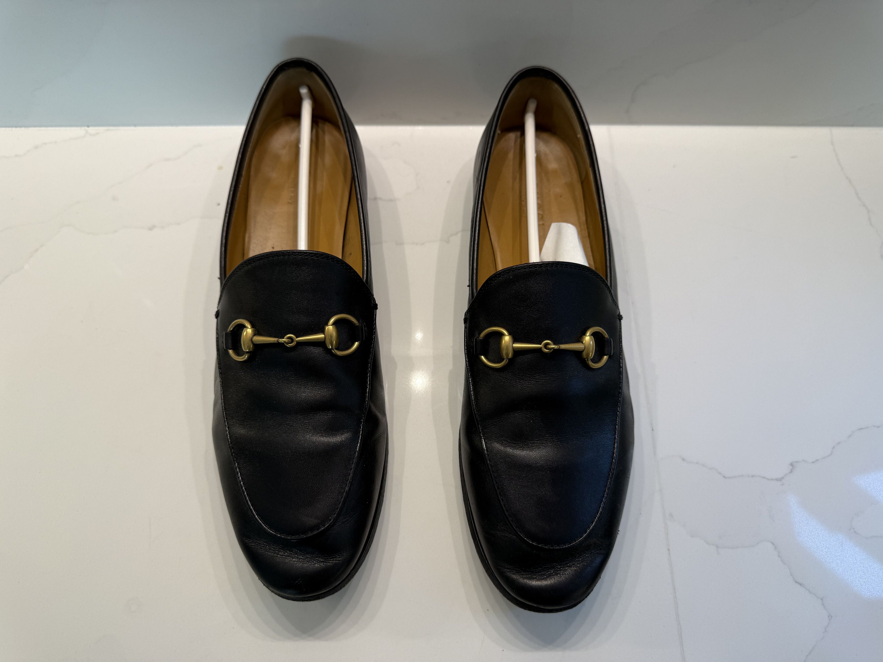 Gucci Gucci Black Jordaan Leather Flats Size US 9.5 / IT 39.5 - 2 Thumbnail