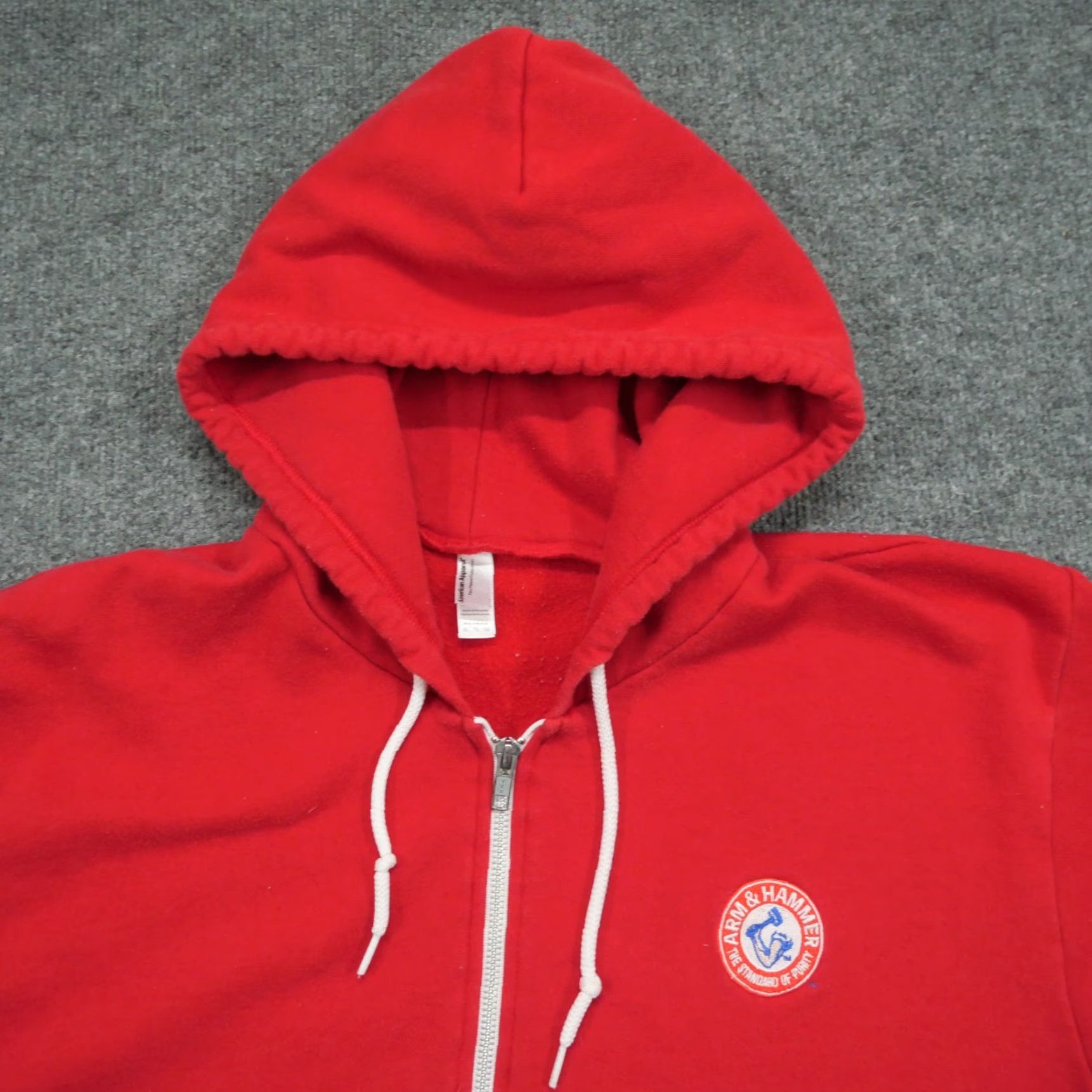 American Apparel Arm & Hammer Hoodie Mens Adult XL Red Full Zip Embroidery Hooded Full Zip Size US XL / EU 56 / 4 - 3 Thumbnail