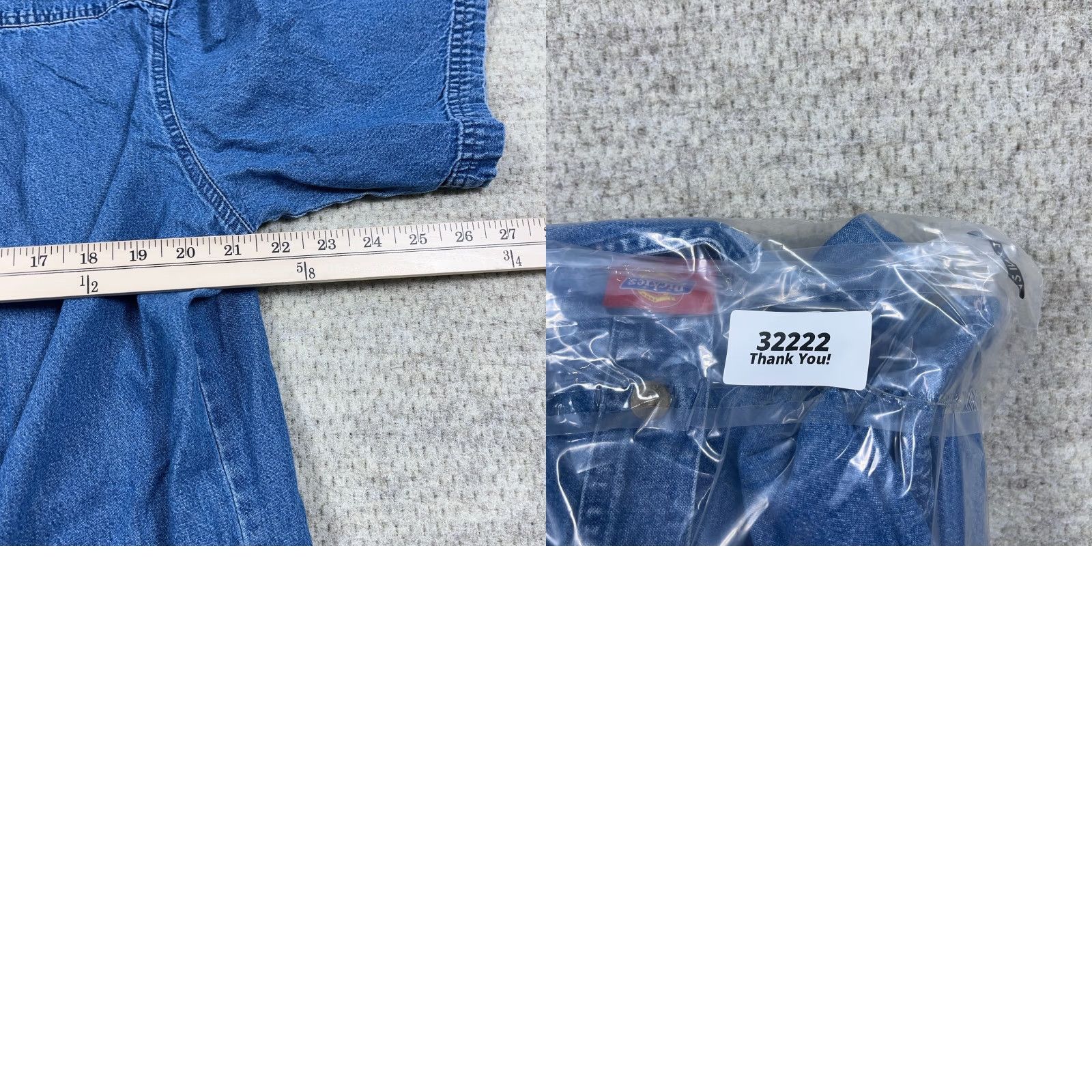 Dickies Dickies Shirt Men Large Blue Denim Button Up Workwear Pocket Indigo Adult Size US L / EU 52-54 / 3 - 8 Thumbnail