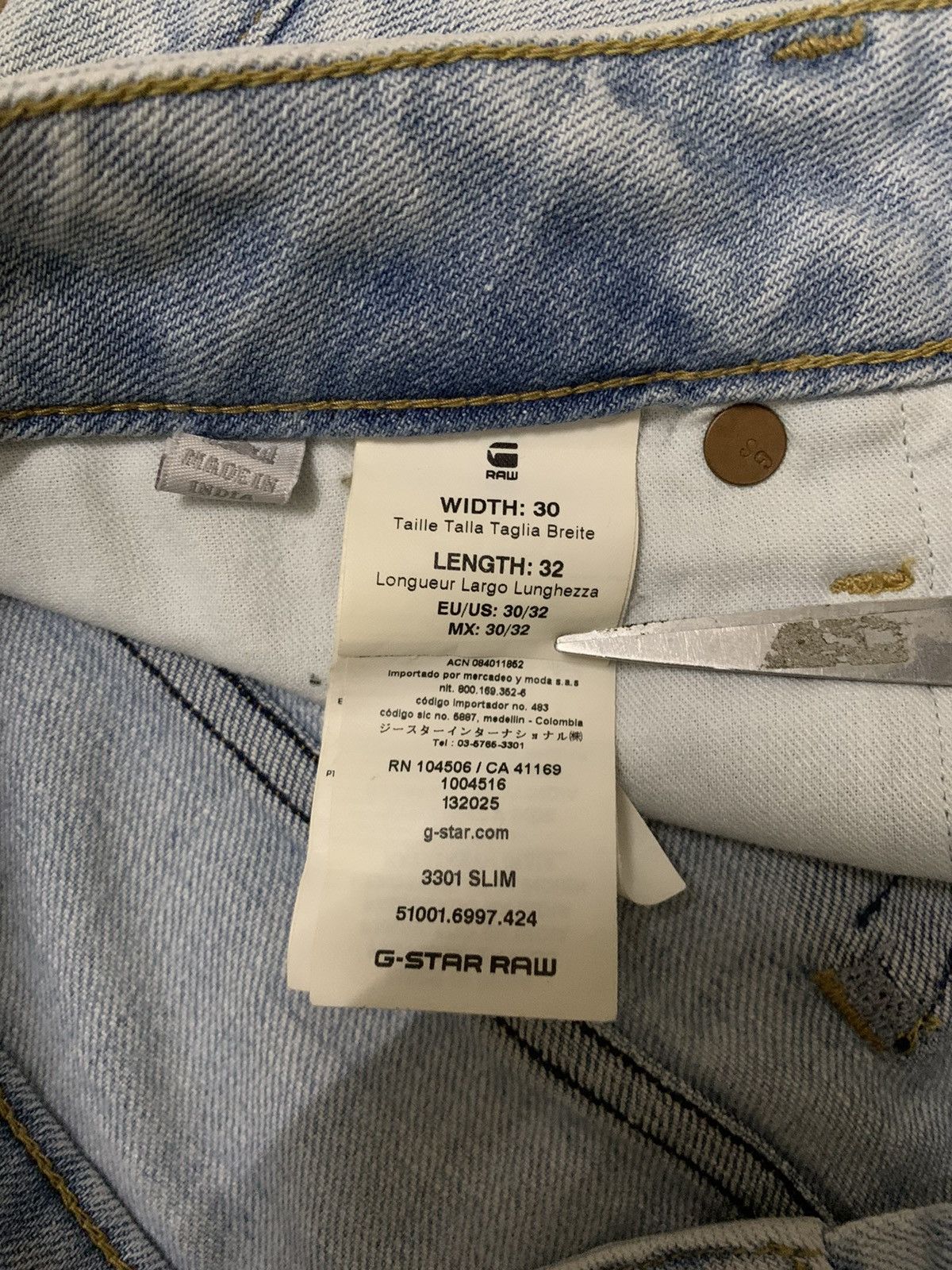G-Star Vintage G-Star Raw Blue Washed Distressed Grunge Jeans Size US 31 - 21 Thumbnail