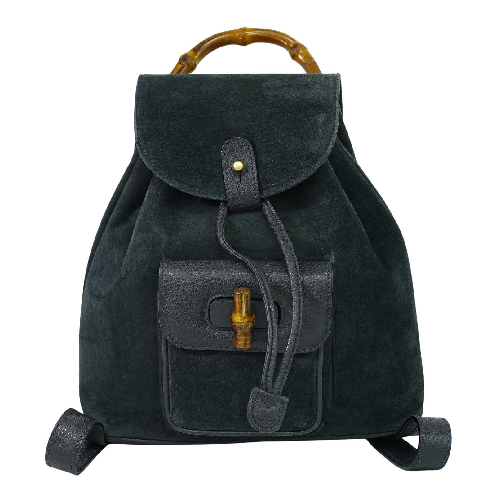 Gucci Gucci Vintage Bamboo Backpack Suede Size ONE SIZE - 1 Thumbnail