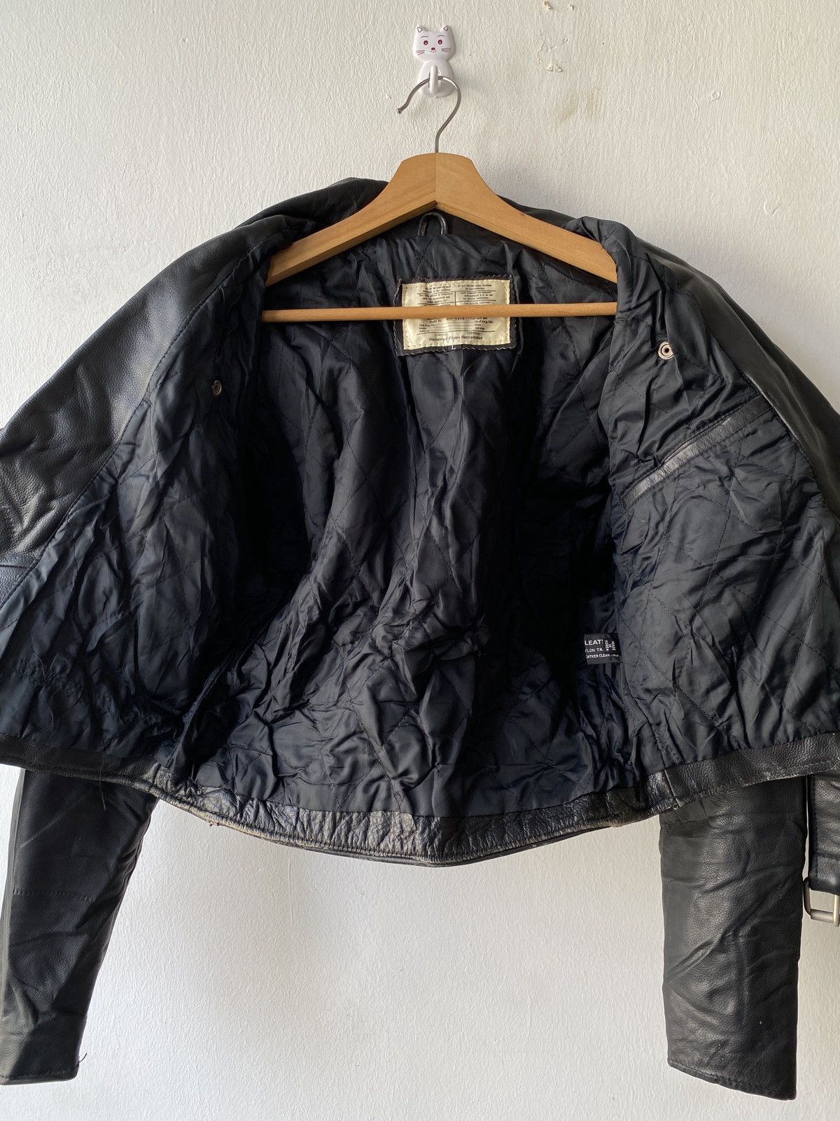 Genuine Leather Vintage 90s Double Collar Genuine Leather Biker Jacket Size US M / EU 48-50 / 2 - 9 Thumbnail