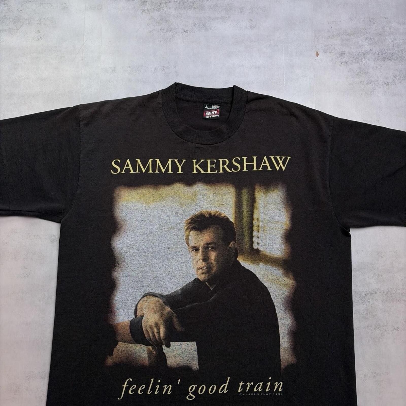 Fruit Of The Loom Vintage Sammy Kershaw Feeling Good Train Country T-Shirt Size US L / EU 52-54 / 3 - 3 Thumbnail