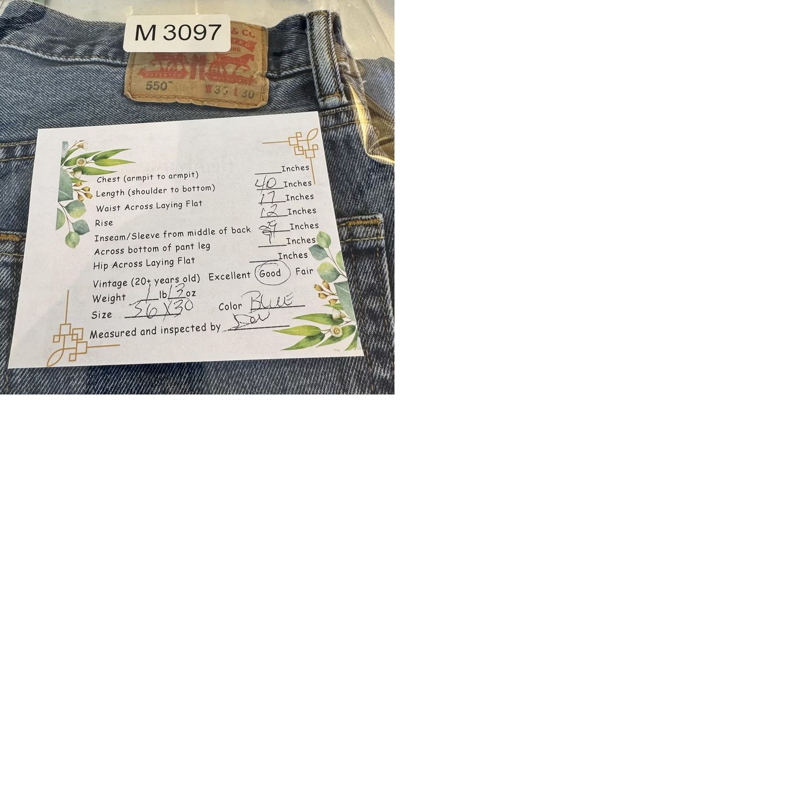 Levi's Levi's 550 Jeans Mens 36x30 Relaxed Fit Tapered Leg Medium Wash Denim Size US 36 / EU 52 - 9 Thumbnail