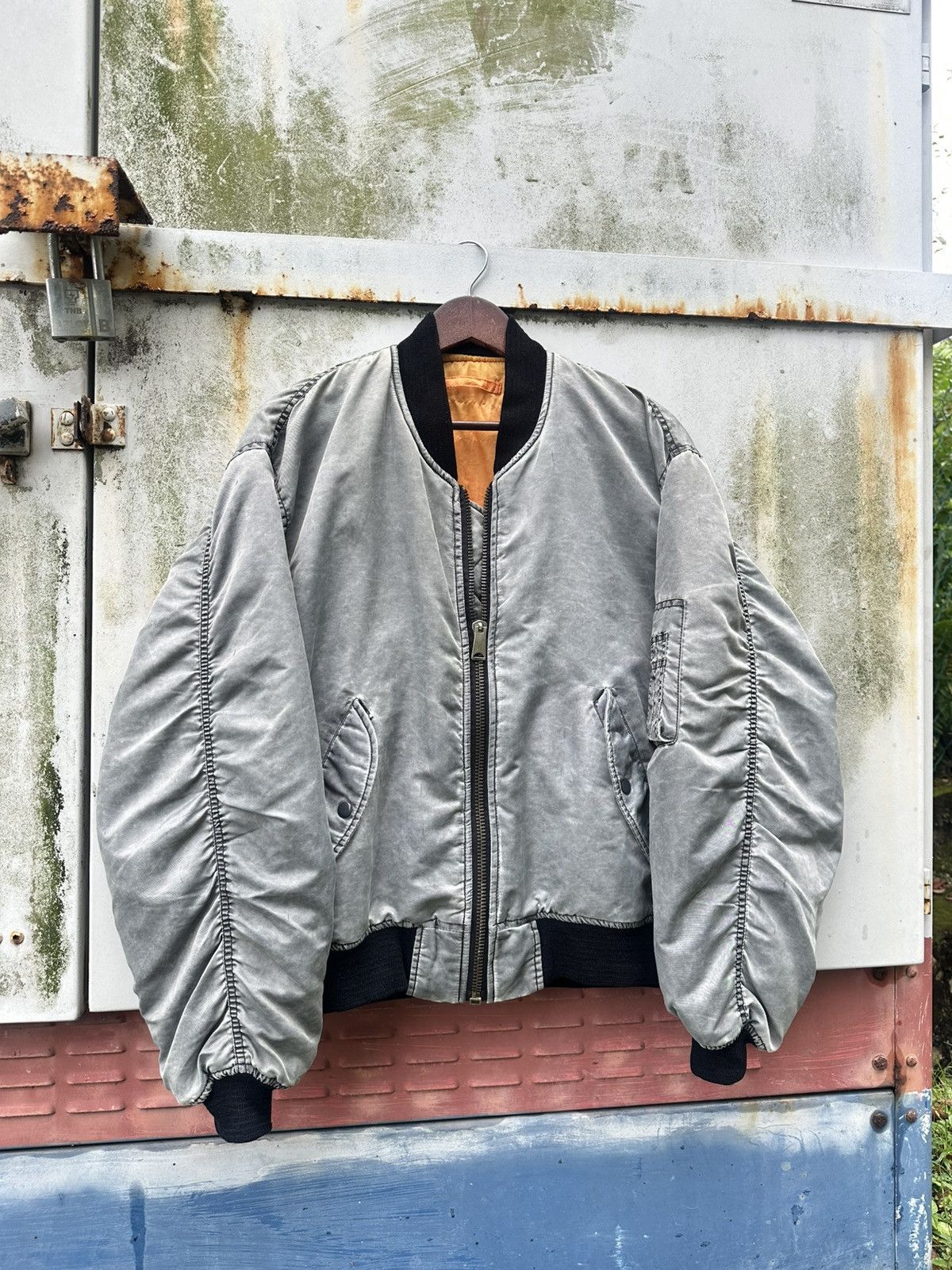 Vintage 🪖Vintage Faded Phantom MA-1 Man Intermediate Bomber Jacket Size US M / EU 48-50 / 2 - 3 Thumbnail