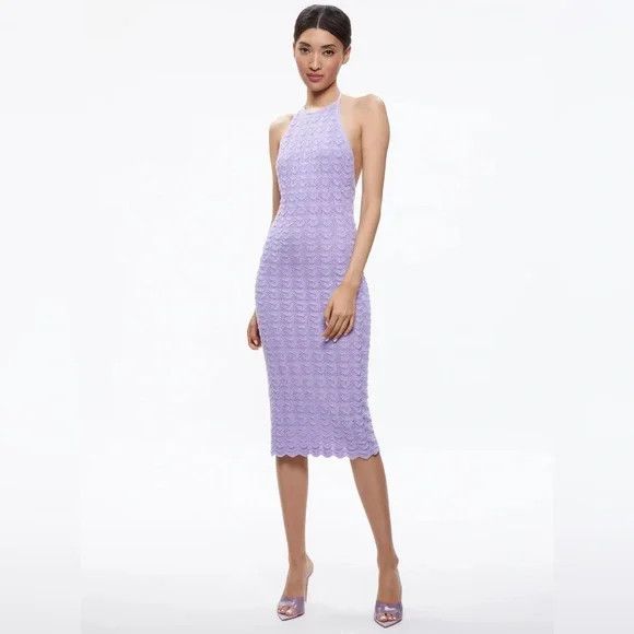 Alice + Olivia Alice + Olivia | Lavender Crochet Jone Dress Size L / US 10 / IT 46 - 1 Thumbnail