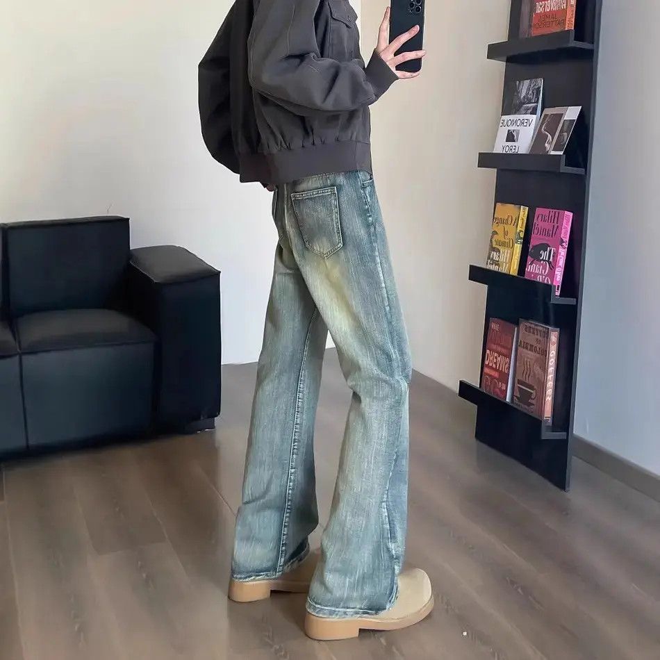 Japanese Brand Retro loose straight leg micro flared jeans Size US 32 / EU 48 - 4 Thumbnail