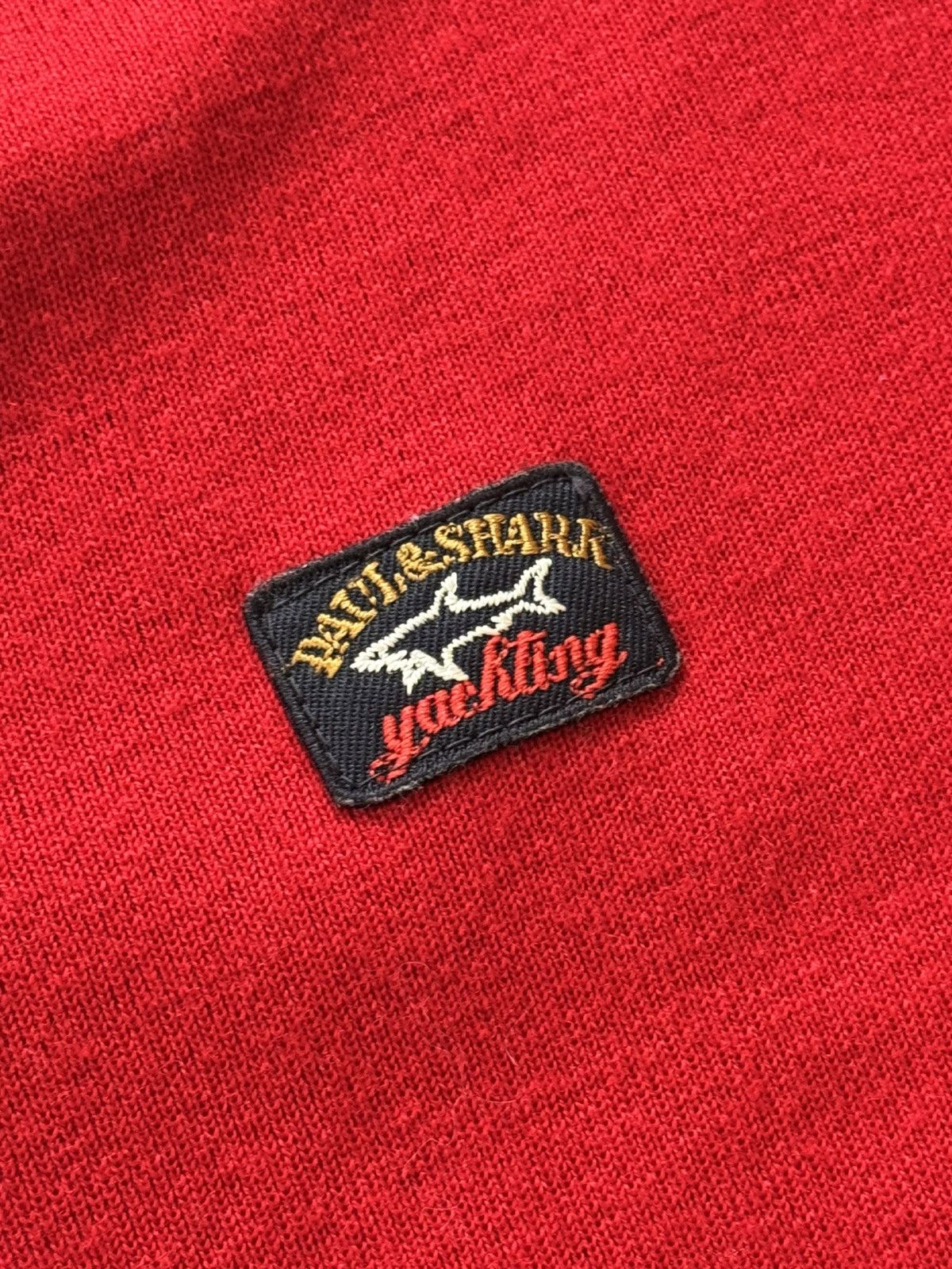 Paul & Shark × Vintage Paul & Shark L Red v-neck sweater knitwear jumper pullover Size US L / EU 52-54 / 3 - 4 Thumbnail