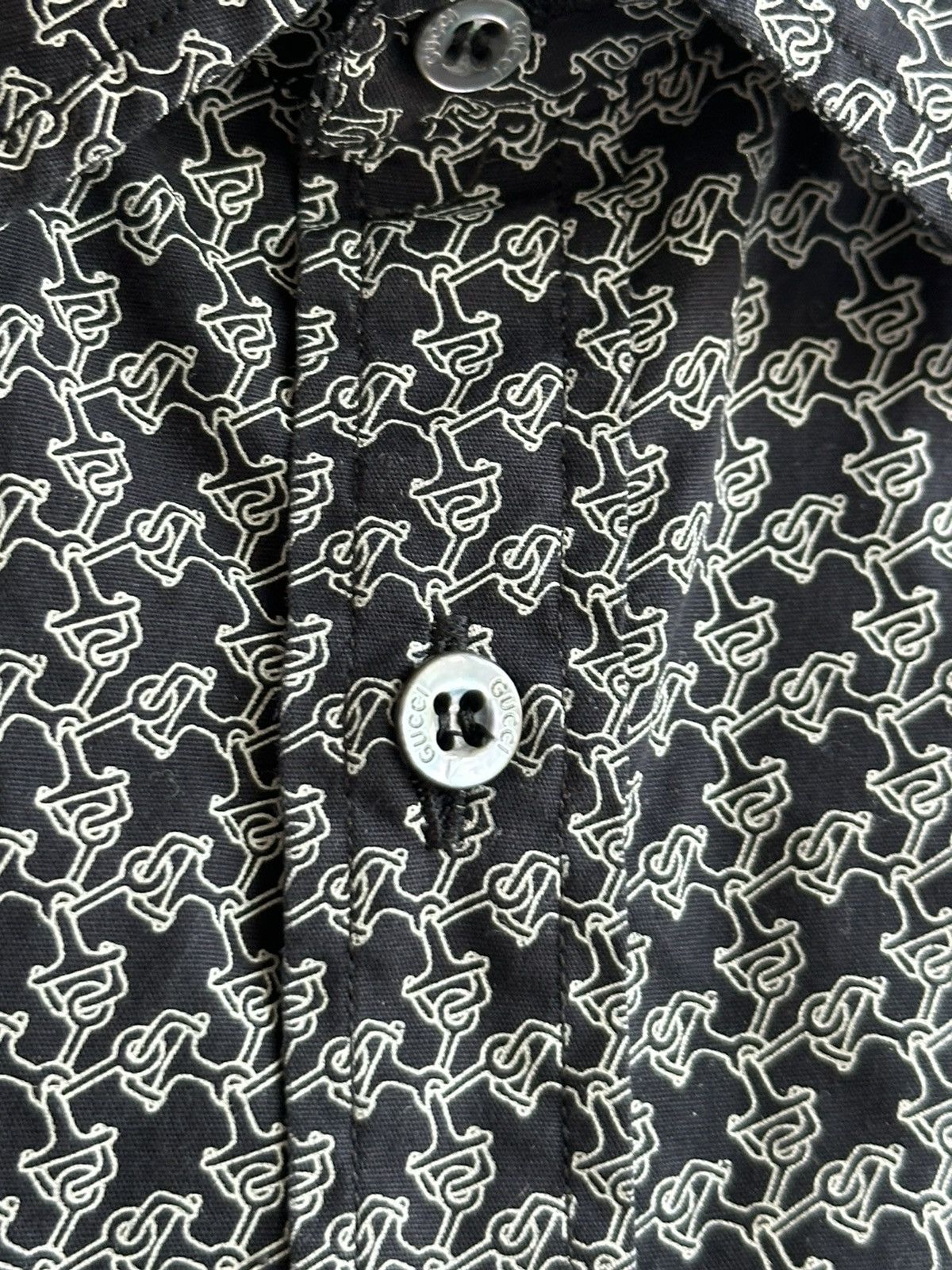 Gucci Gucci Shirt Button Up Print Horsebit Pattern Size 39/15,5 Size US S / EU 44-46 / 1 - 7 Thumbnail