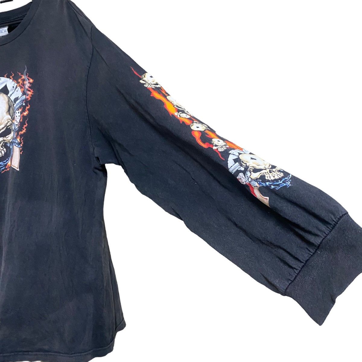 Vintage Vintage Aces Of Spades Skull Flame Shirt Longsleeve Size US XXL / EU 58 / 5 - 6 Thumbnail