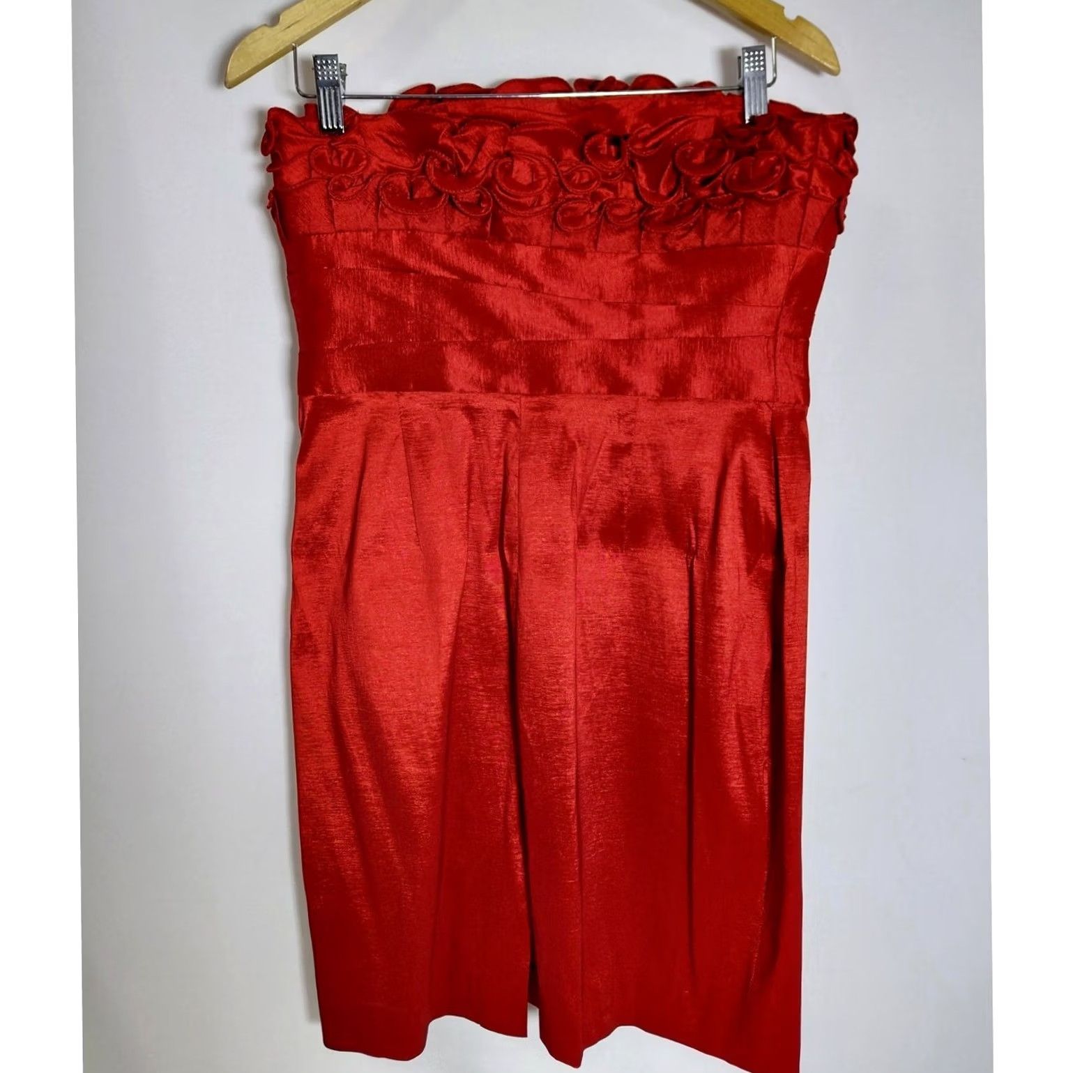 Vintage Calvin Klein Red Strapless Dress Solid Sleeveless Knee Length Women Size 6 Size M / US 6-8 / IT 42-44 - 2 Thumbnail
