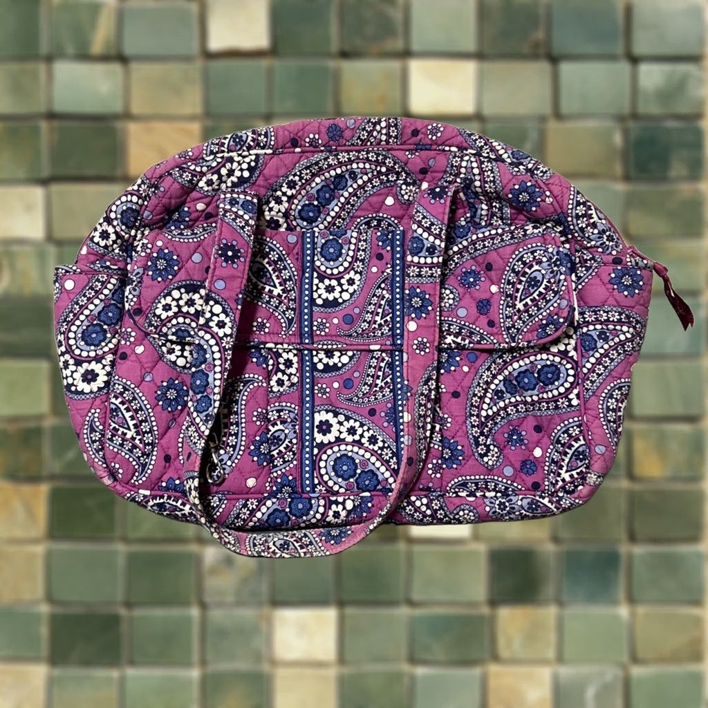 Vera Bradley Vera Bradley Boysenberry Tote Bag Purse Vinyl Lined Changing Pad Diaper Bag Accessories Pouch Size ONE SIZE - 1 Thumbnail
