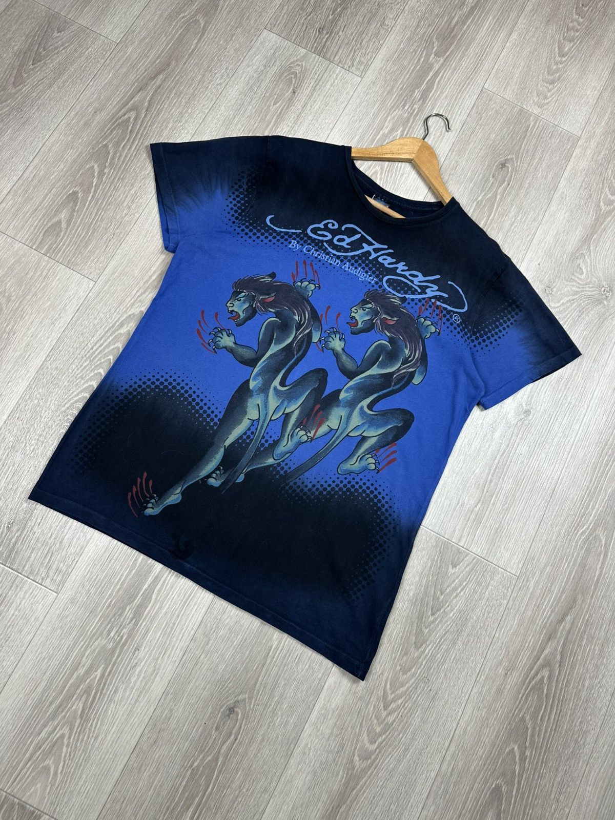 Ed Hardy Vintage Ed Hardy by Christian Audigier Big Logo Lion Rare Size US XL / EU 56 / 4 - 4 Thumbnail