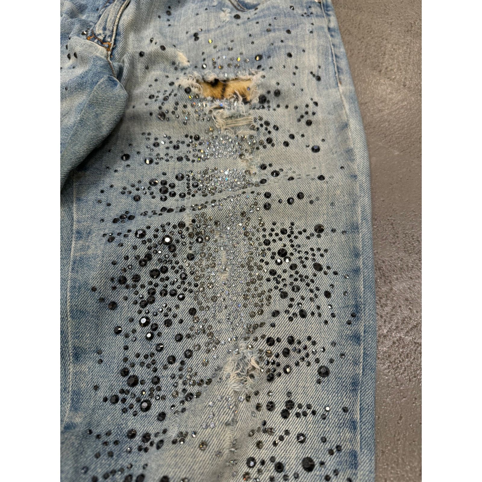 Roberto Cavalli Roberto Cavalli distressed leopard patch glitter jeans Size 27" / US 4 / IT 40 - 2 Thumbnail