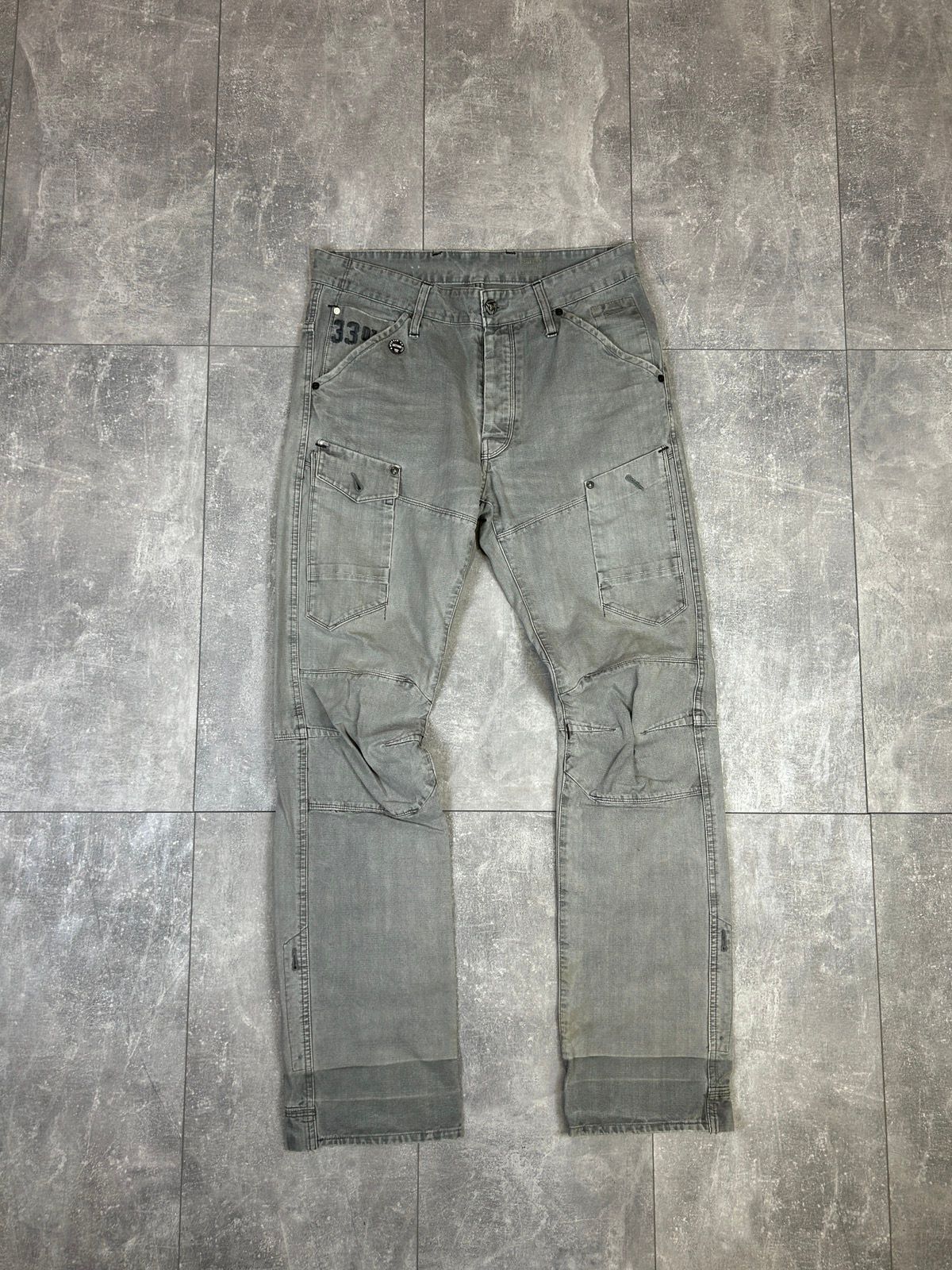 Pre-owned G Star Raw X Vintage Mens Vintage G Star Raw Denim Cargo Pants Jeans Y2k In Grey