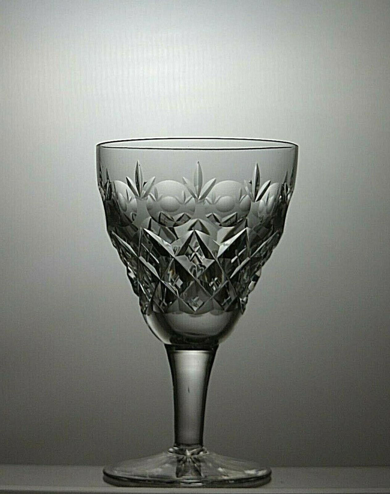 The Unbranded Brand Lead Crystal Cut Glass Set of 2 Wine Glasses 4 3/4" Size ONE SIZE - 5 Thumbnail