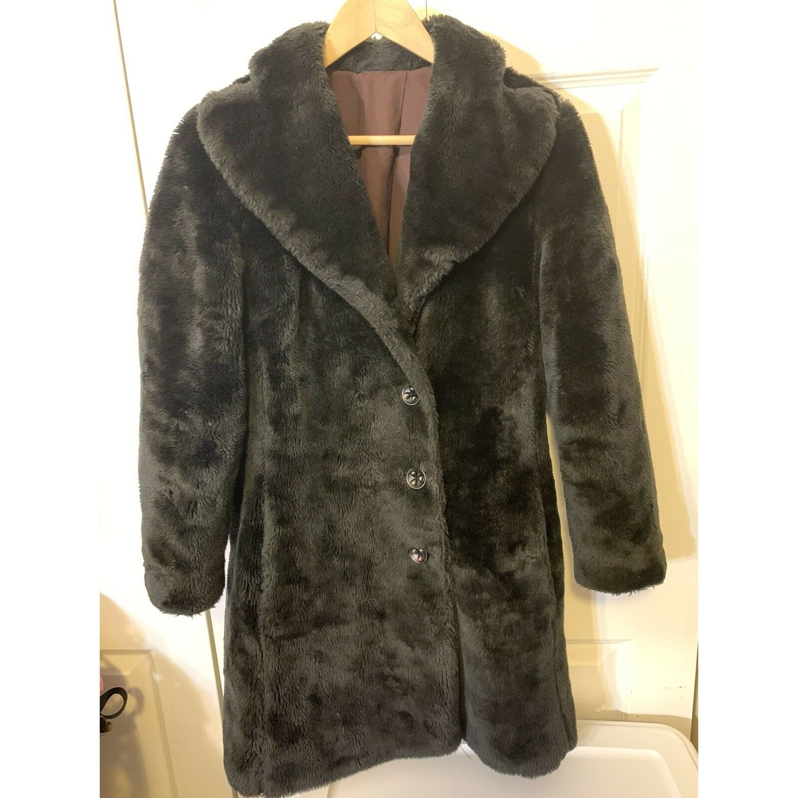 Vintage Vintage 1960s Women's Sz S Coat Susan Lynn Black Glenoit Fau Size S / US 4 / IT 40 - 4 Thumbnail