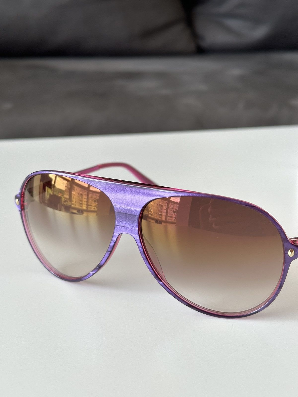 Dior DIOR Tahuata Les Marquises Pink Purple Aviator Sunglasses Size ONE SIZE - 11 Thumbnail