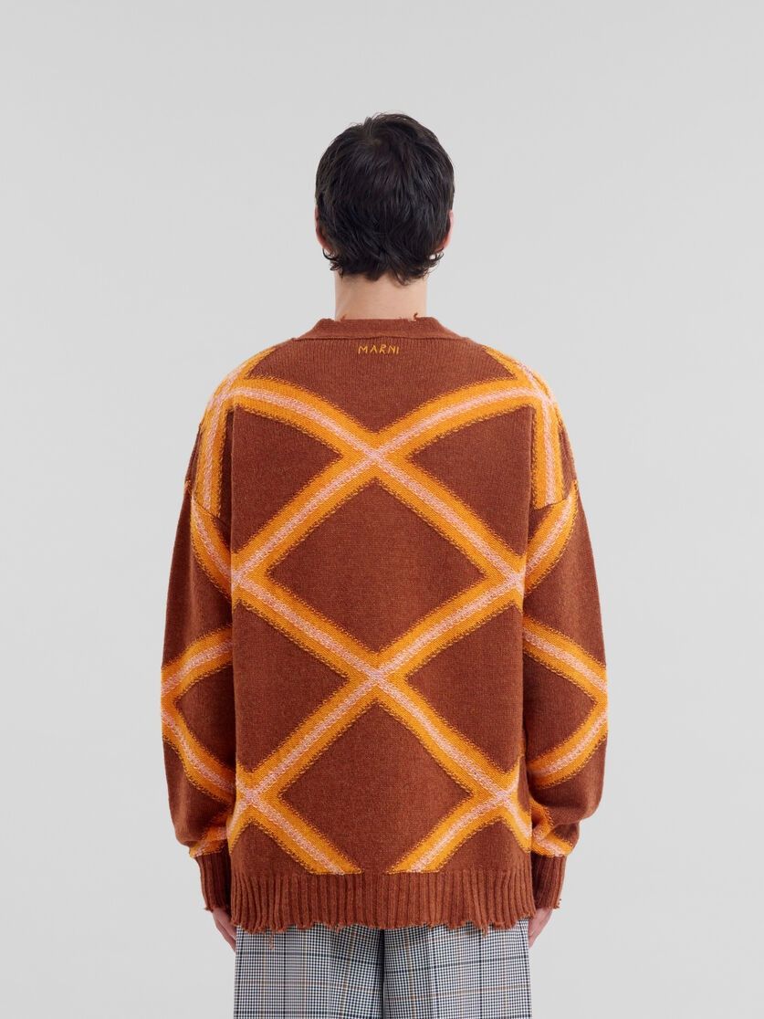 Marni o1w1db11125 Broken Wool Cardigan in Brown Size US M / EU 48-50 / 2 - 2 Thumbnail