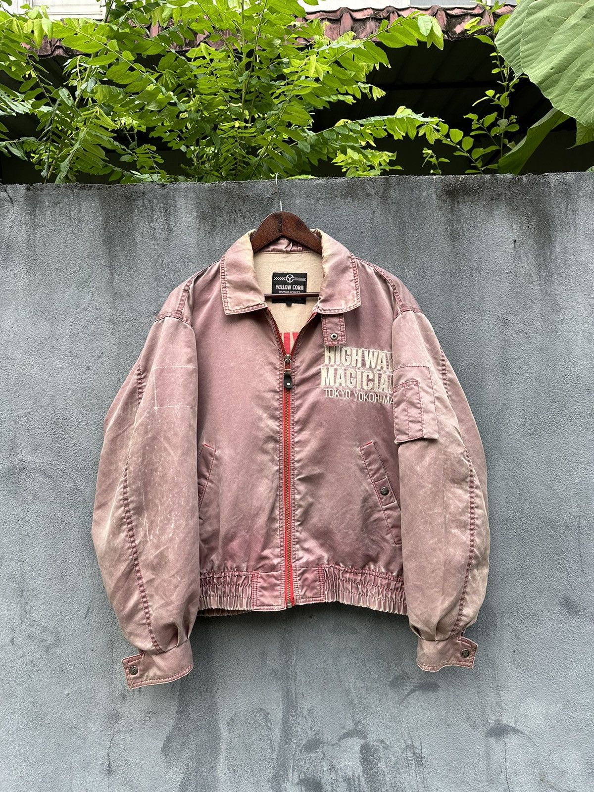 👹Vintage Faded Yellow Corn SLEDGE HAMMER Bomber Jacket