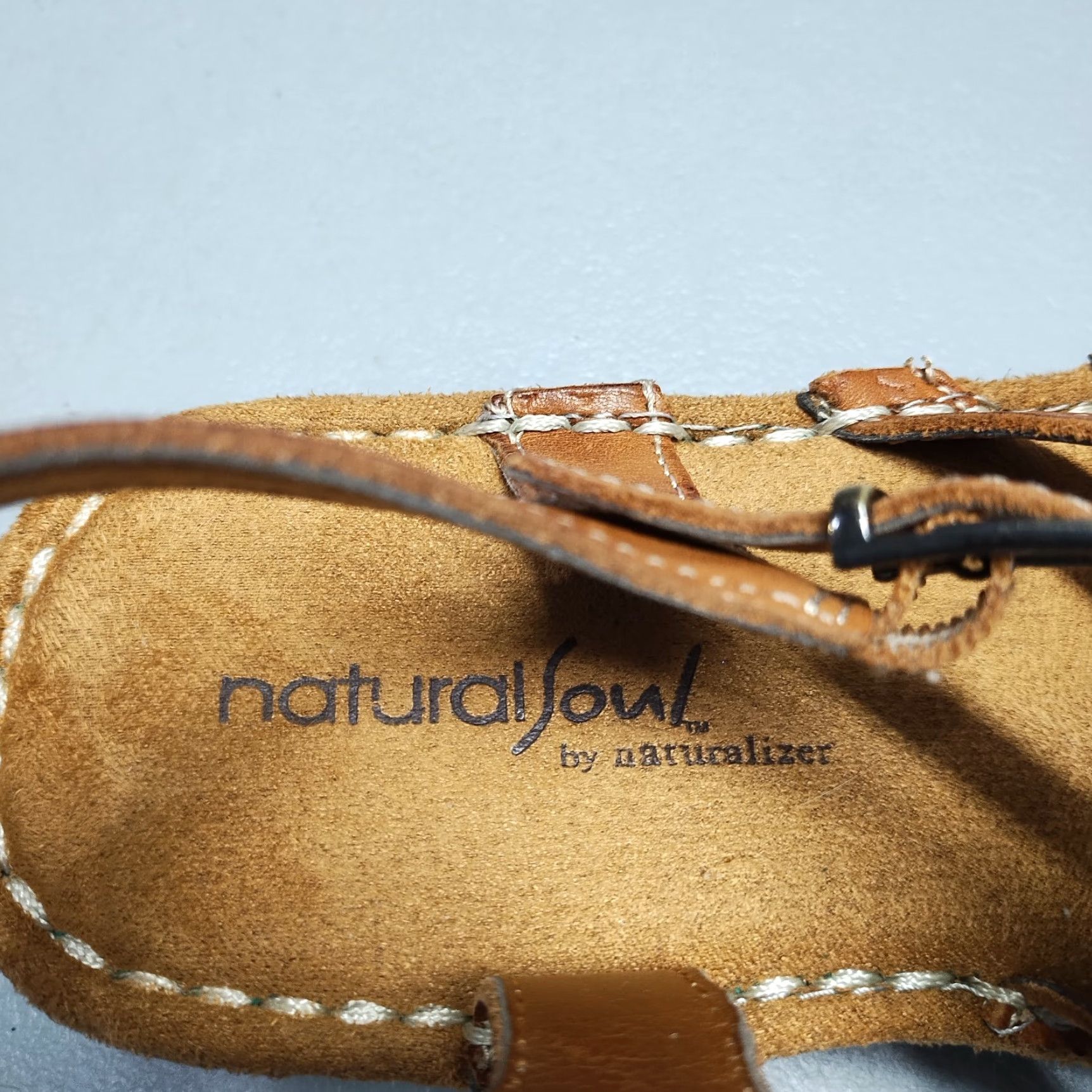 Naturalizer Naturalizer Sandal Women's 6 Brown Leather Slingback Flat - Natural Soul Size US 6 / IT 36 - 7 Thumbnail