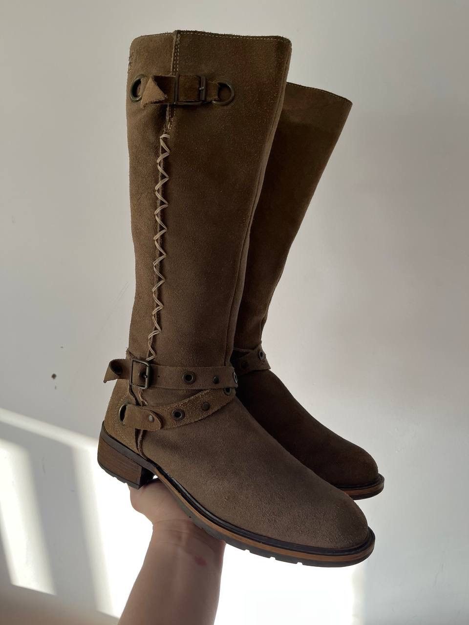 VTG Suede AS 98 Guidi Style Western Y2K Ankle Biker Boots
