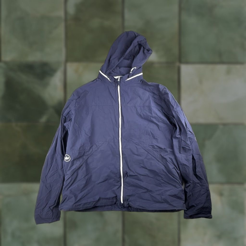 Peter Millar Peter Millar Windbreaker Jacket Men's XL Blue Hooded Zip Long Sleeve Casual Outdoor Fall Winter Golf Hiking Walking Regular Full Zip Size US XL / EU 56 / 4 - 1 Thumbnail