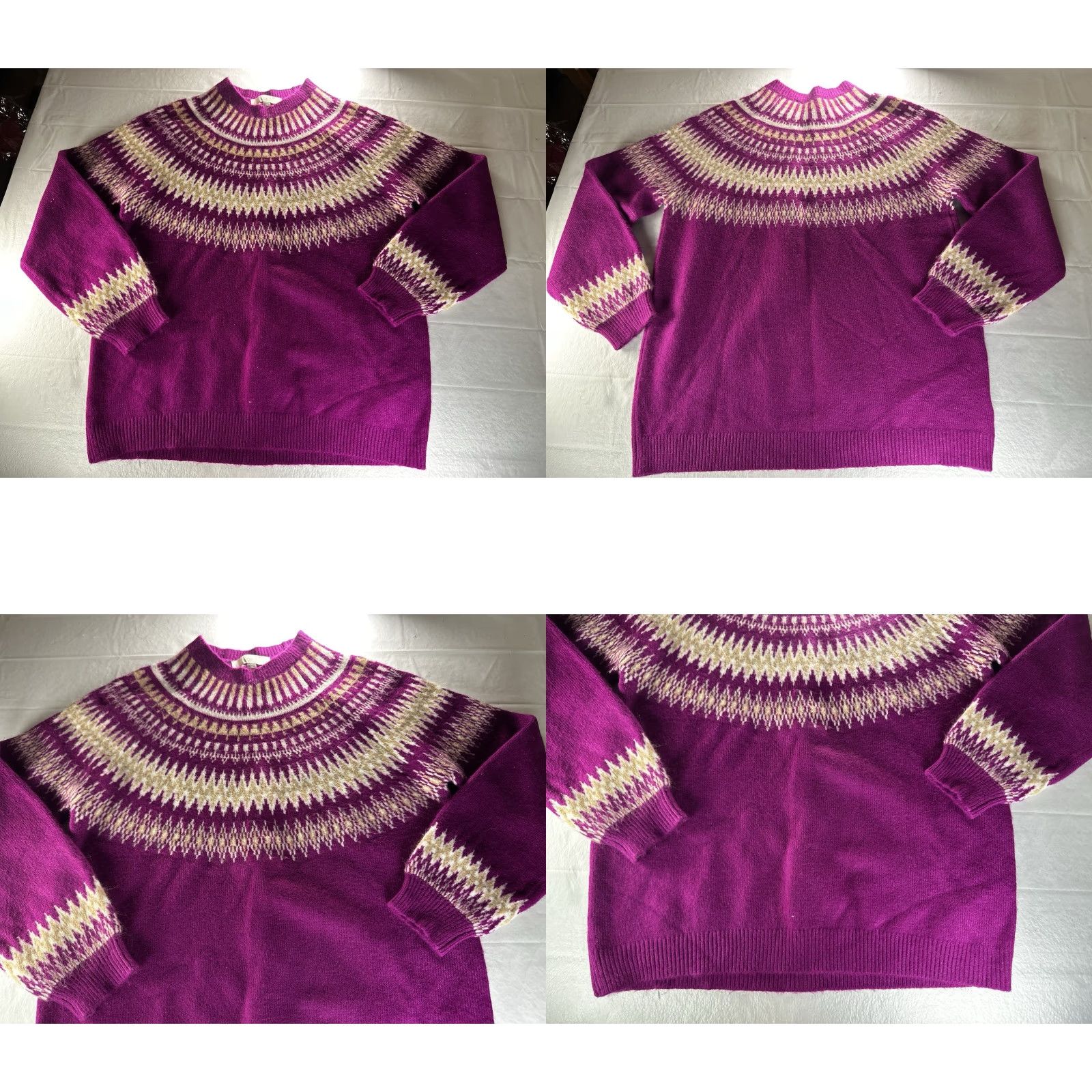 Loft LOFT Pink Multi Color Fair Isle Mock Neck Sweater Womens XL Pullover Knit Size XL / US 12-14 / IT 48-50 - 10 Thumbnail