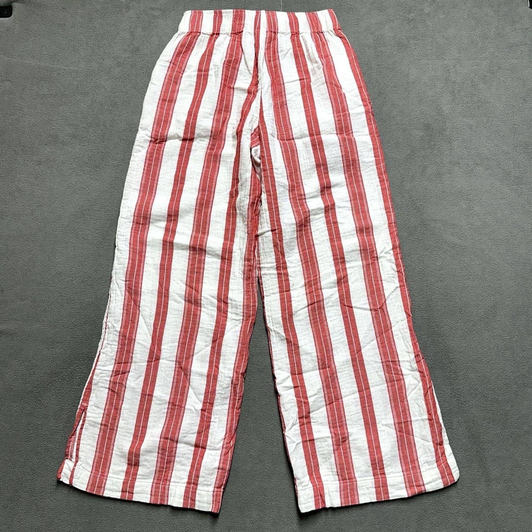 Old Navy Old Navy Pants Womens XS Red White Striped Comfort Waistband Wide Leg Casual Size 26" / US 2 / IT 38 - 2 Thumbnail