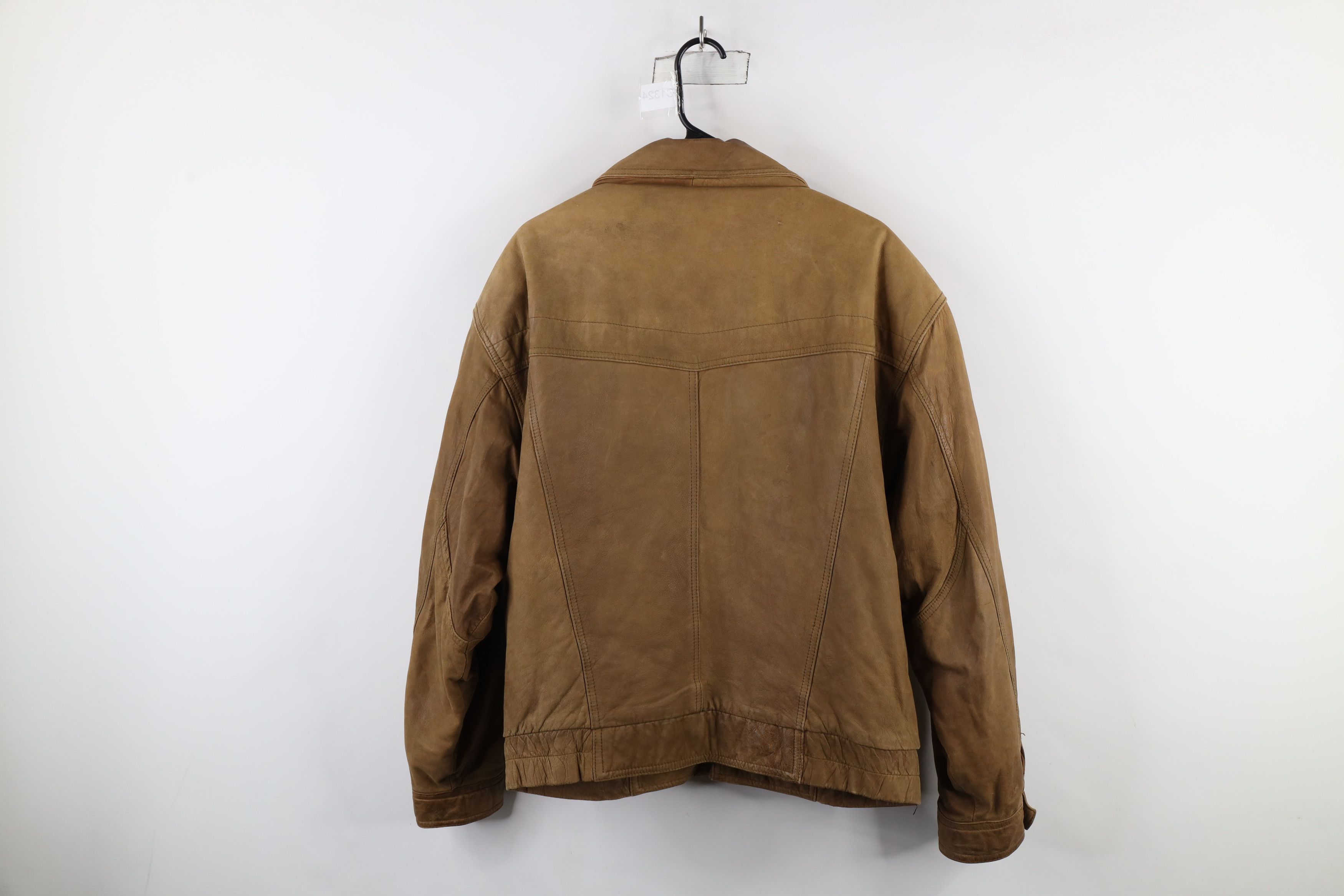 Vintage Vintage 90s Streetwear Leather Full Zip Bomber Flight Jacket Size US XL / EU 56 / 4 - 16 Thumbnail