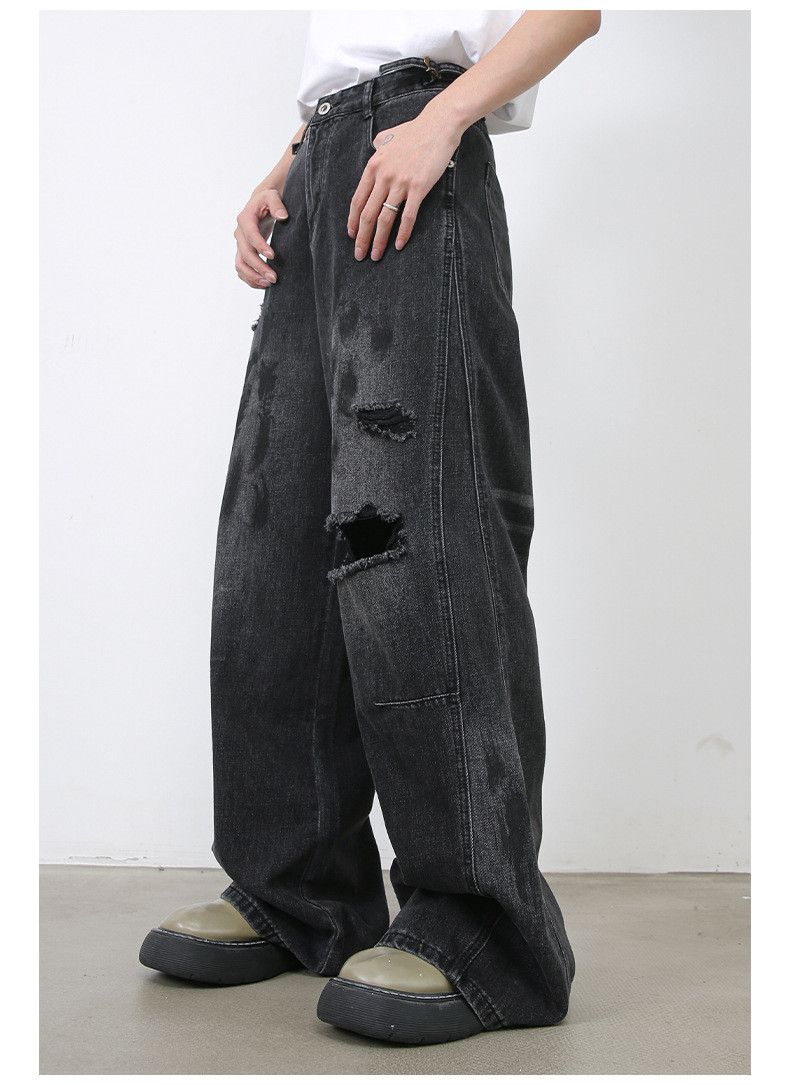 Vintage Street distressed men's loose ripped straight leg jeans Size US 32 / EU 48 - 5 Thumbnail