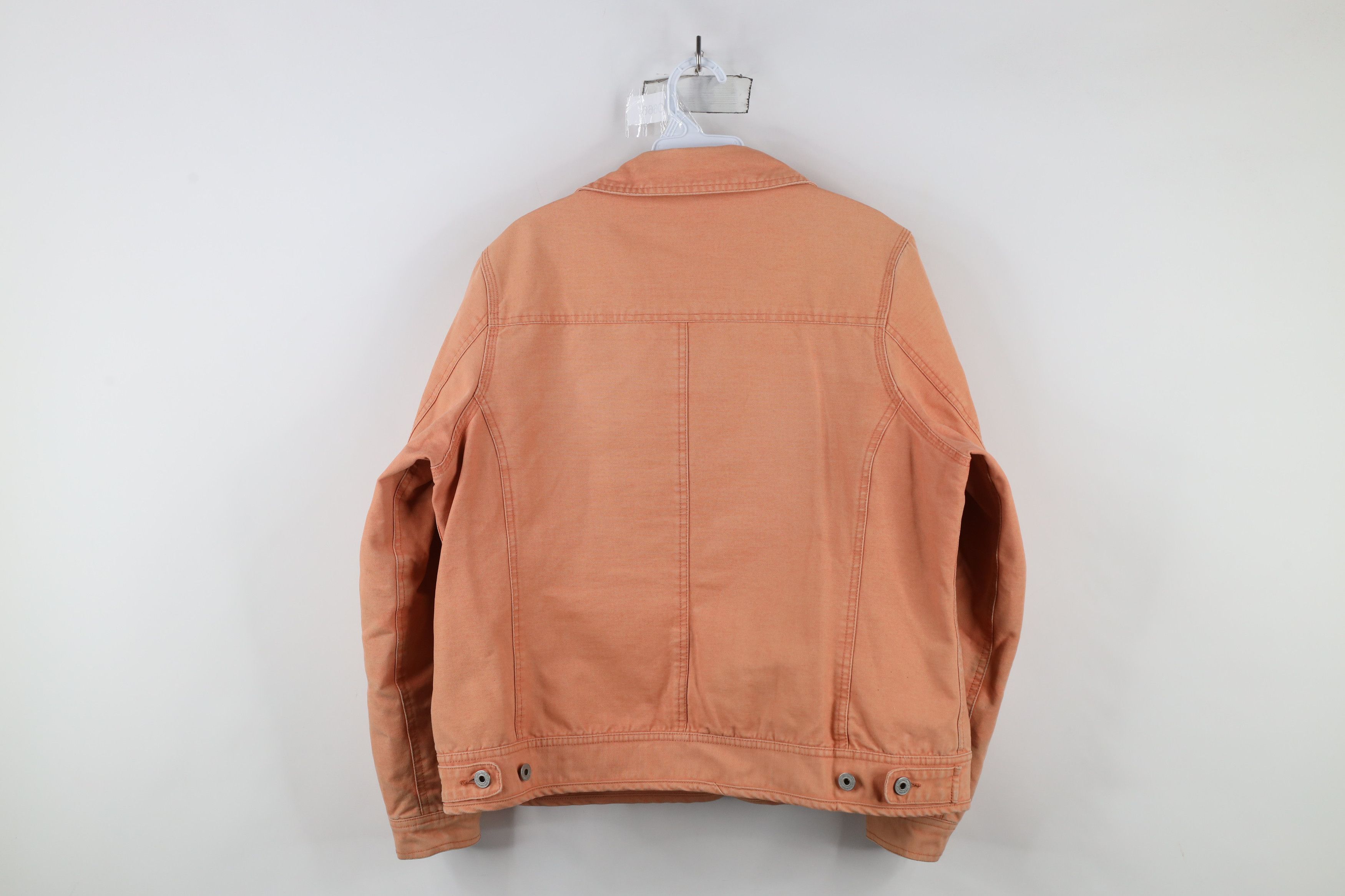 Vintage Vintage Y2K Streetwear Canvas Trucker Jacket Coral Pink Size L / US 10 / IT 46 - 16 Thumbnail