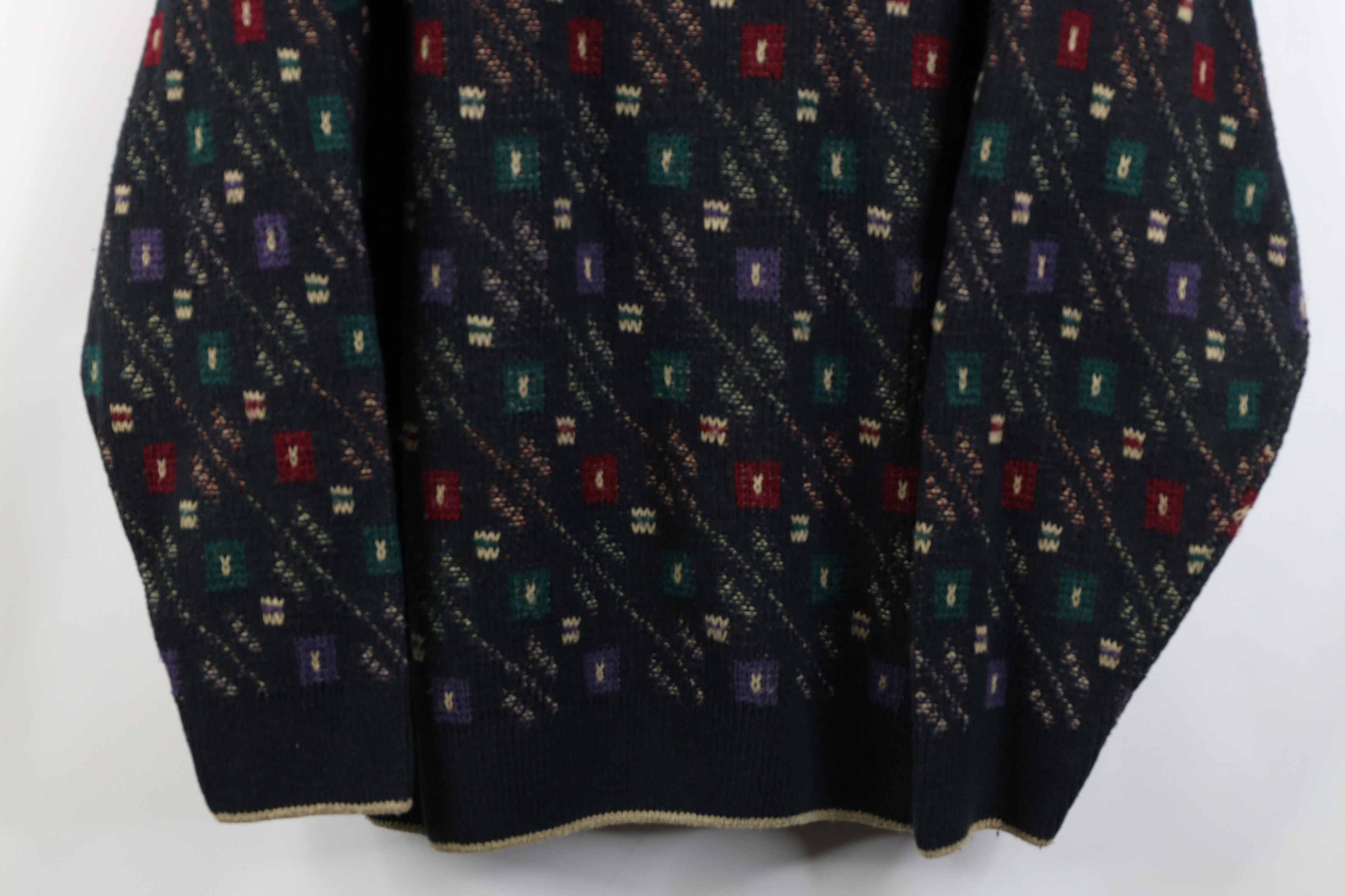 Vintage Vintage 90s Coogi Style Checkered Knit Sweater Cotton USA Size US L / EU 52-54 / 3 - 3 Thumbnail