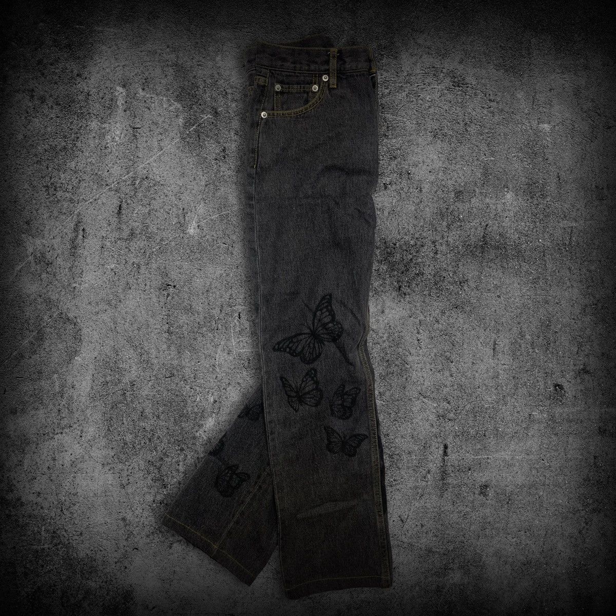 X-Girl X-Girl Butterfly Print Jeans Grey Y2K Low Rise Denim Size 28" / US 6 / IT 42 - 12 Thumbnail