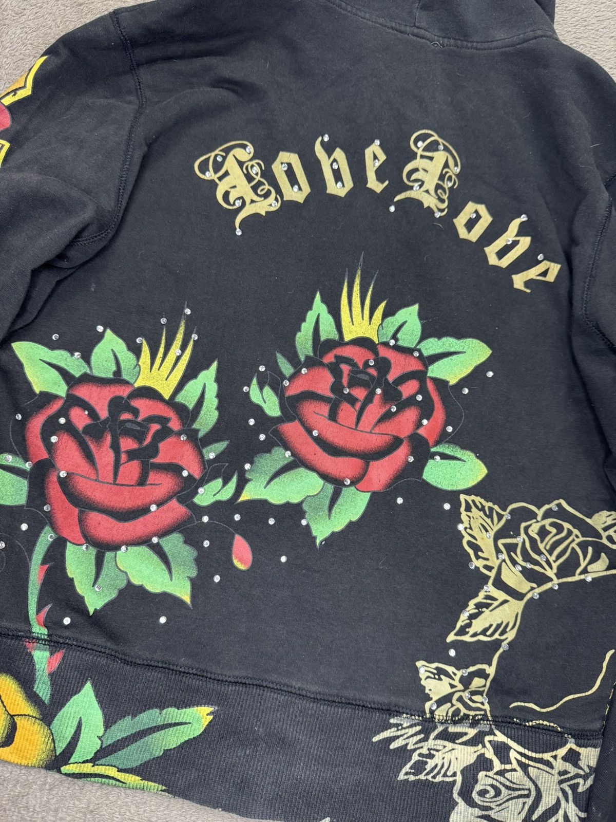 Japanese Brand Lobe Y2K Faded Rhinestone Hoodie Hysteric Glamour LGB style Size US S / EU 44-46 / 1 - 9 Thumbnail