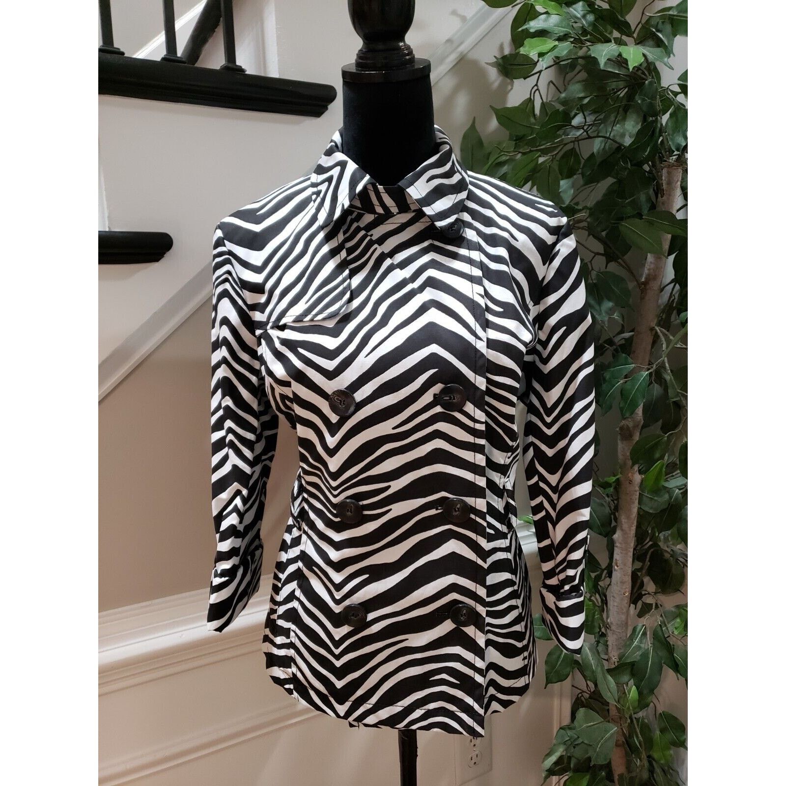 Other Grace Elements Zebra Print Double Breasted Trench Jacket M Size M / US 6-8 / IT 42-44 - 1 Thumbnail