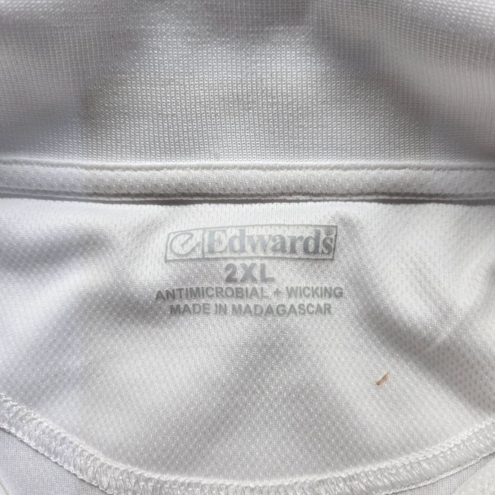 Vintage Edwards Polo Shirt Adult 2XL White Cotton Polyester Regular Short Sleeve Buttoned Edwards AP-360 Mens Shirt Size US XXL / EU 58 / 5 - 4 Thumbnail
