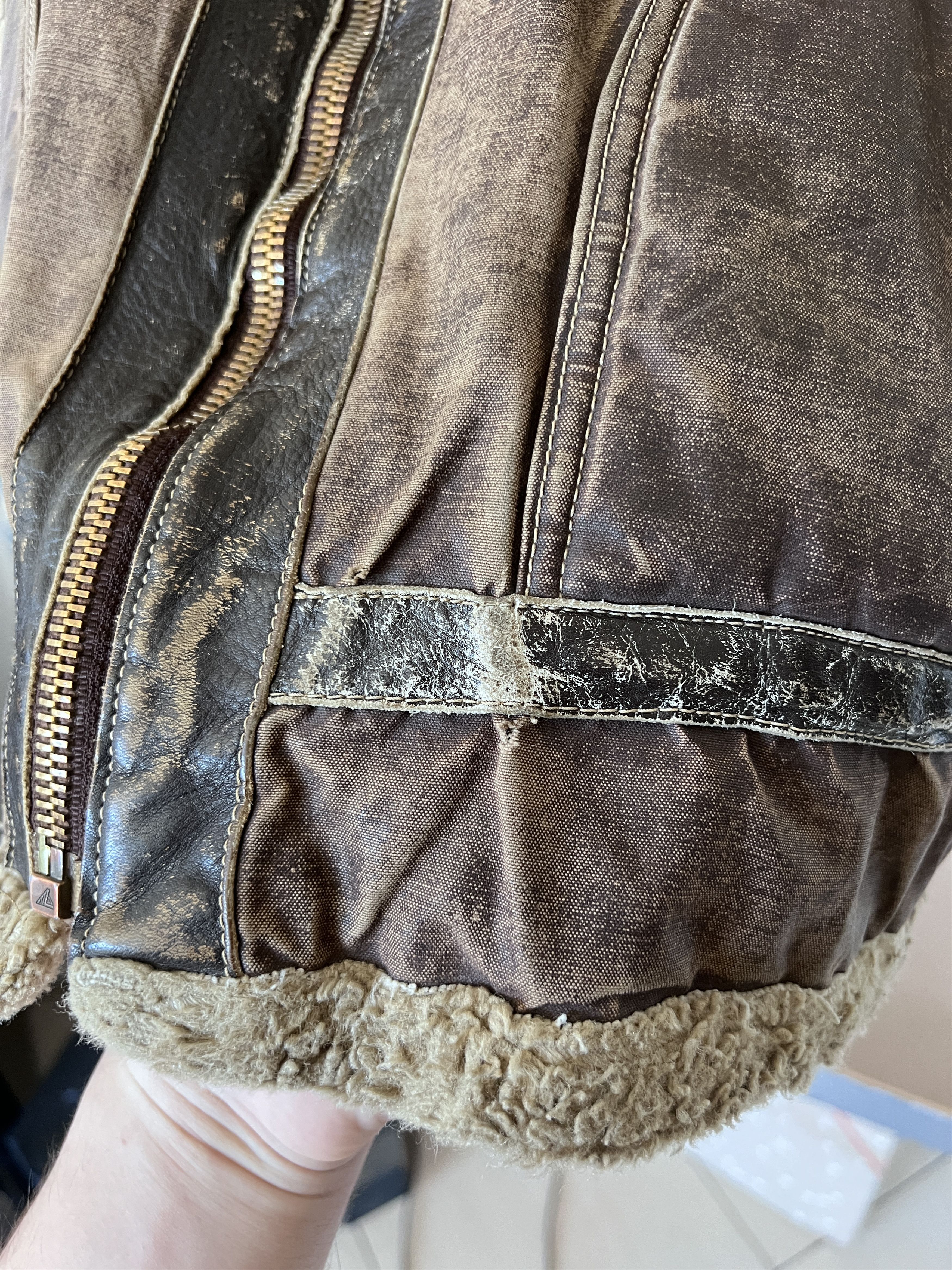 Diesel Diesel Vintage DMB 1955 Wax Sheepskin Distressed Jacket Size US XXL / EU 58 / 5 - 10 Thumbnail