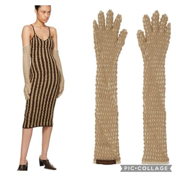 ISA BOULDER ISA BOULDER SSENSE Exclusive Beige Cereal Gloves medium Size ONE SIZE - 1 Thumbnail