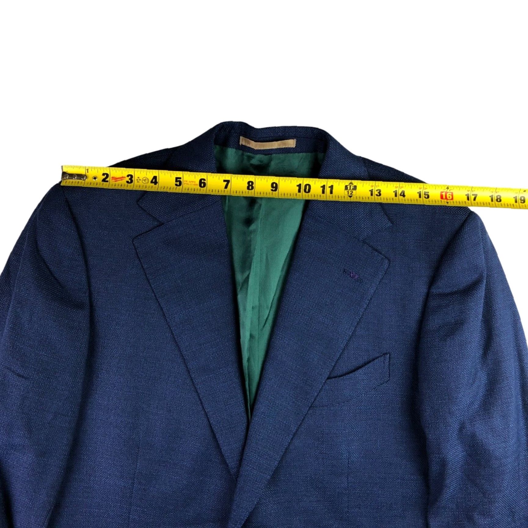 Vintage Beckett & Robb Men's Slim Fit 100% Wool Jacket Blazer Blue • 40 L Jacket Blazer Long Notch Two-Button Pattern Solid Wool Mens, 40 Long Size 40R - 6 Thumbnail
