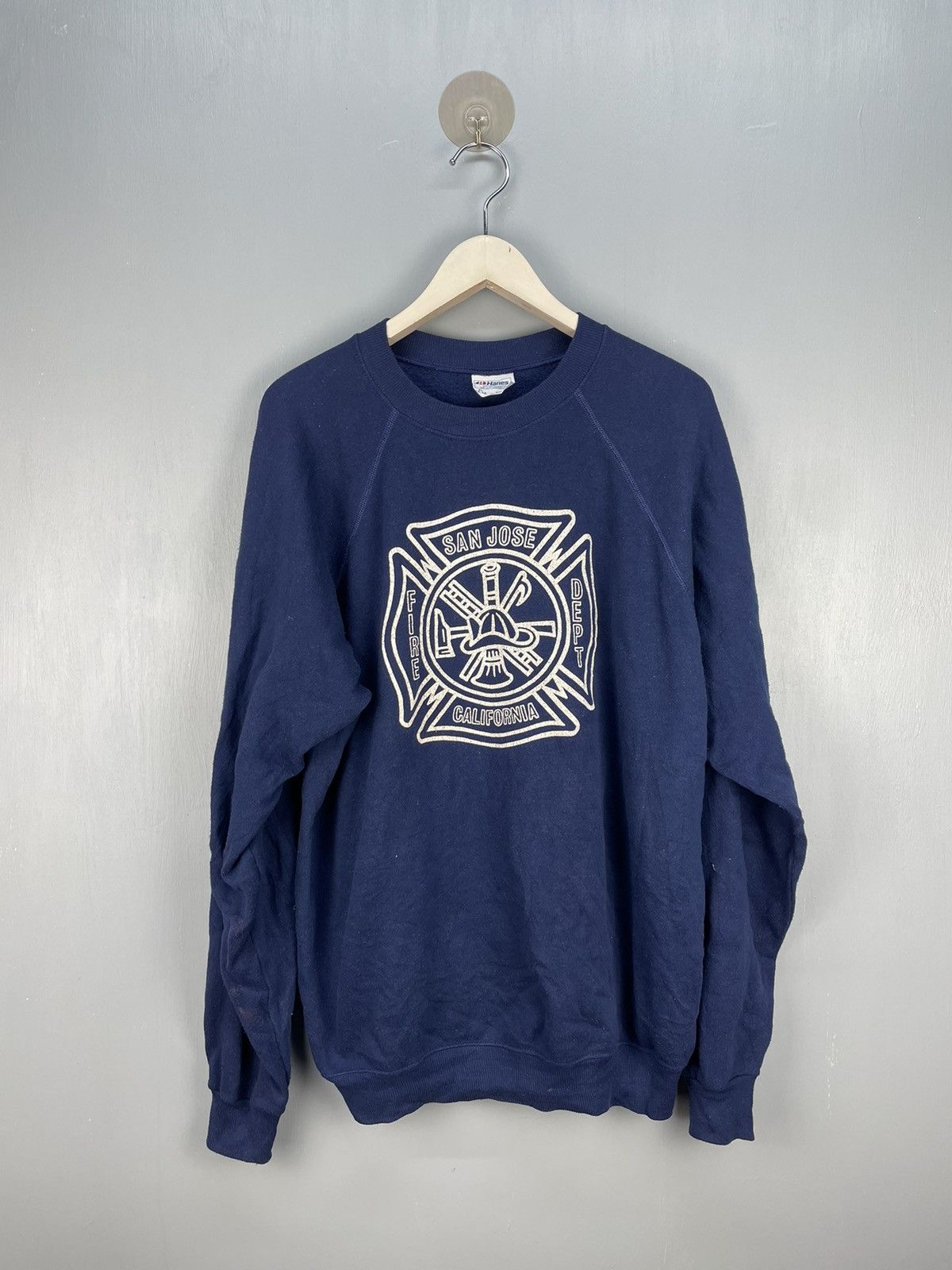 Vintage Vintage 80s San Jose Fire Dept California sweatshirt Size US XL / EU 56 / 4 - 1 Thumbnail