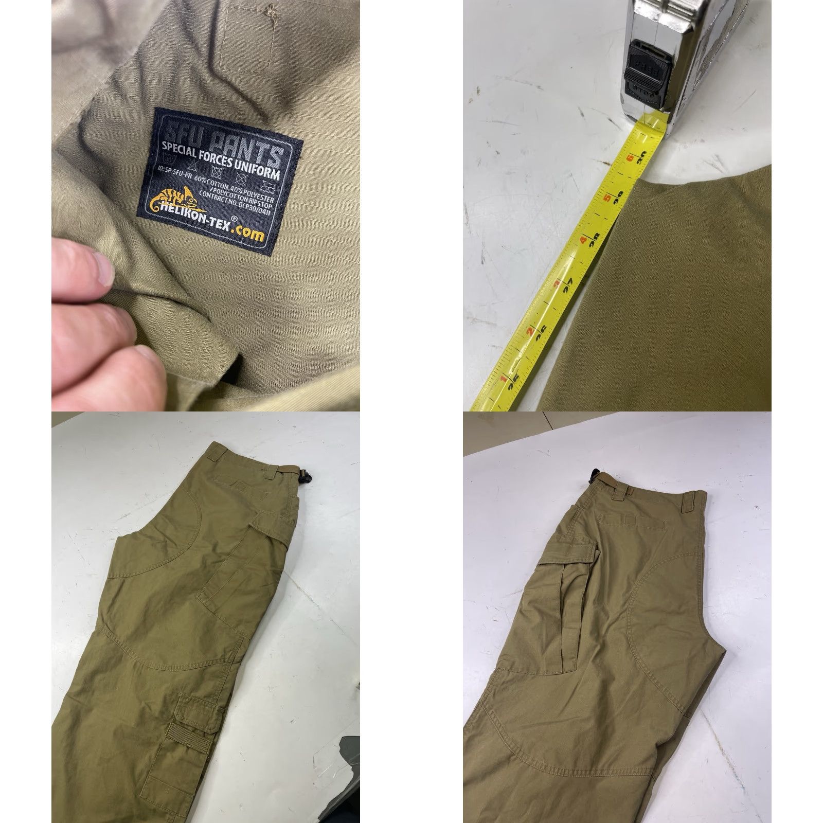 Vintage Helikon SFU Pants Mens Cargo Trousers Army Combat Uniform Trousers Ripstop XL Beige Size US 36 / EU 52 - 8 Thumbnail