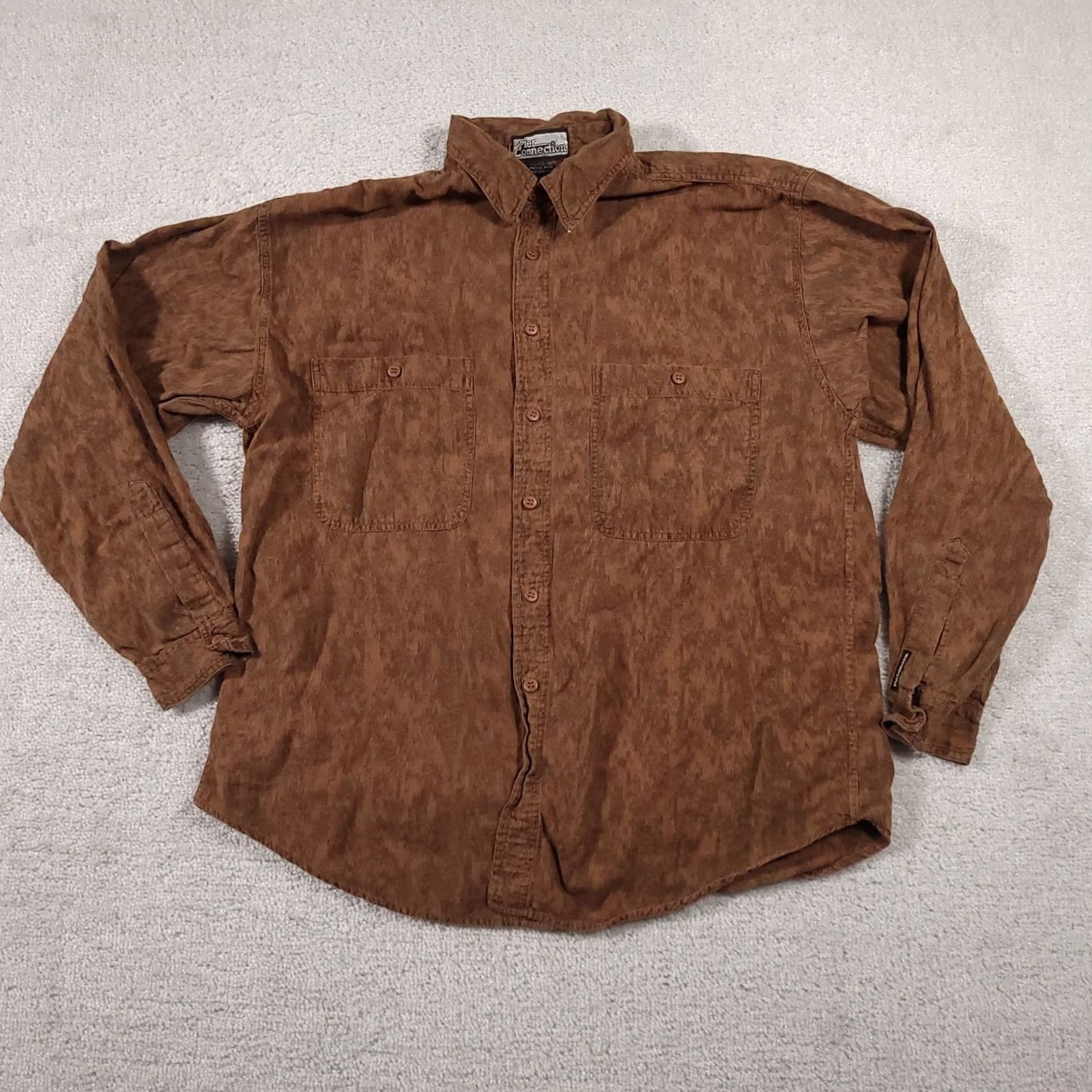 Vintage VINTAGE Pier Connection Button-Up Shirt Mens Medium Brown Western Long Sleeve 90s Shirt Mens Brown Long Sleeve Western 90s Mens Size US M / EU 48-50 / 2 - 2 Thumbnail