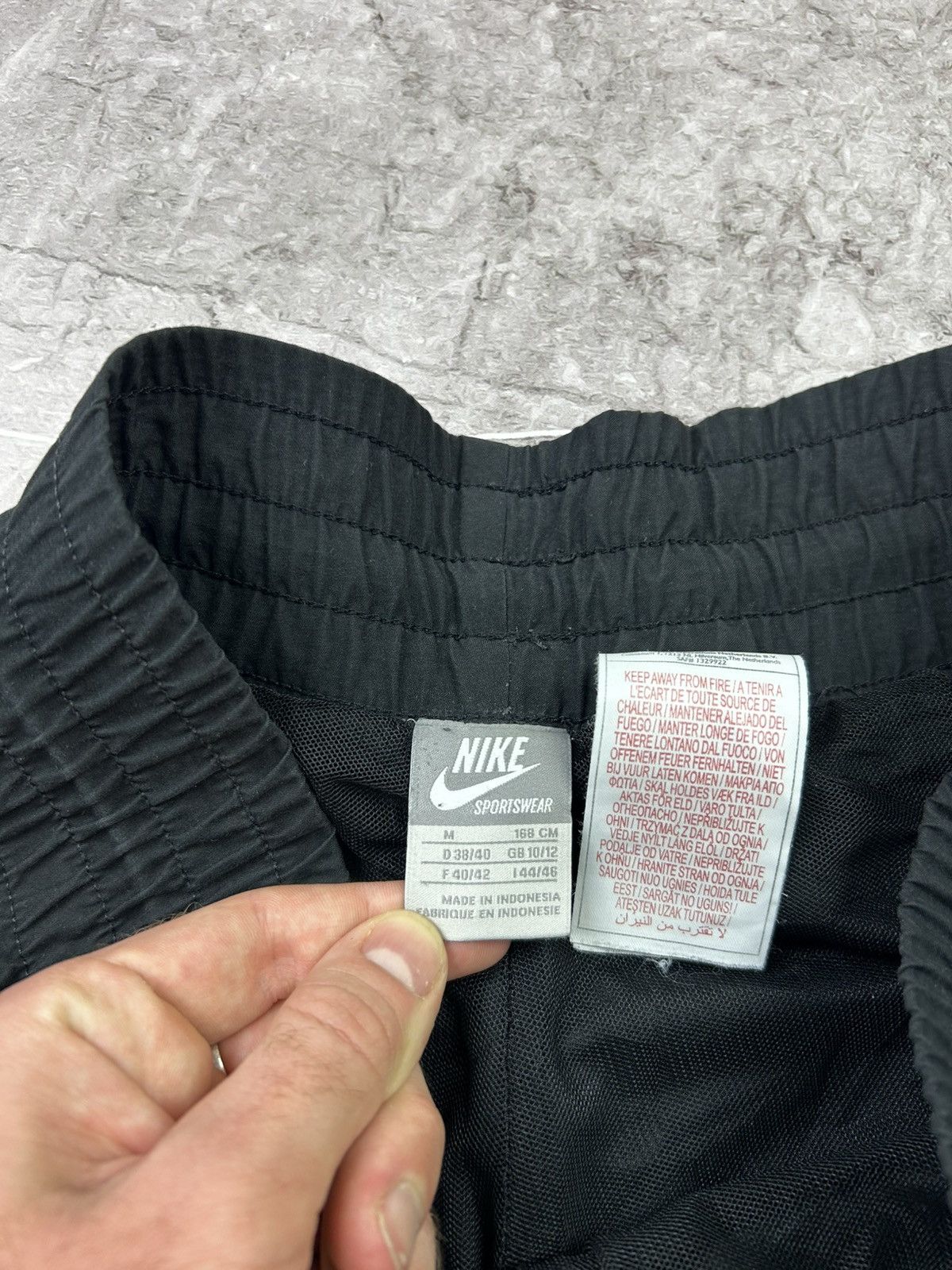 Nike × Vintage Nike Vintage Track Pants Nylon Y 2K Drill Streetwear Swoosh Size US 31 - 7 Thumbnail