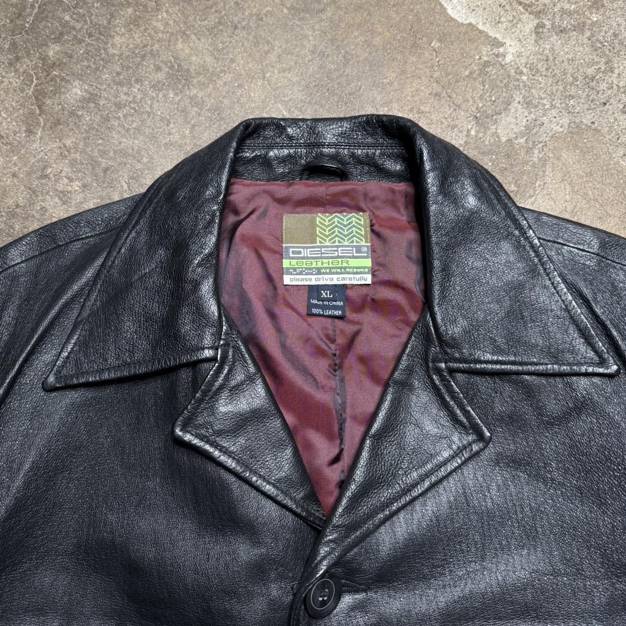 Diesel × Vintage Vintage 90s Diesel Leather Coat Size US XL / EU 56 / 4 - 3 Thumbnail