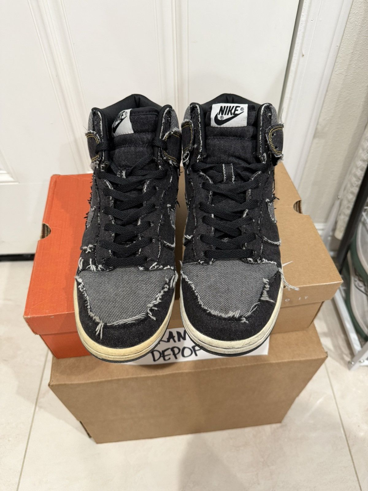 Nike Nike Dunk Hi - Black Denim - size 9 original everything Size US 9 / EU 42 - 3 Thumbnail