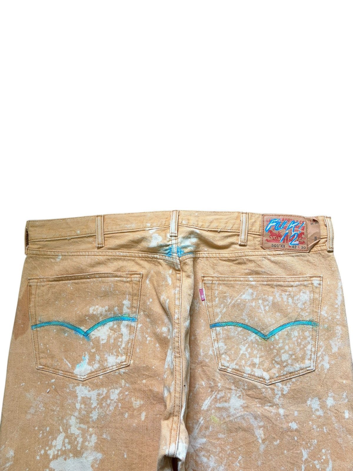 Levi's Vintage Y2K Levis 501XX Painted Distressed Baggy Jeans Size US 41 - 4 Thumbnail